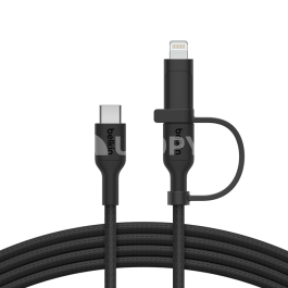 BELKIN BoostCharge Pro Câble 2-en-1 USB-C et Lightning 1.5m (Noir)