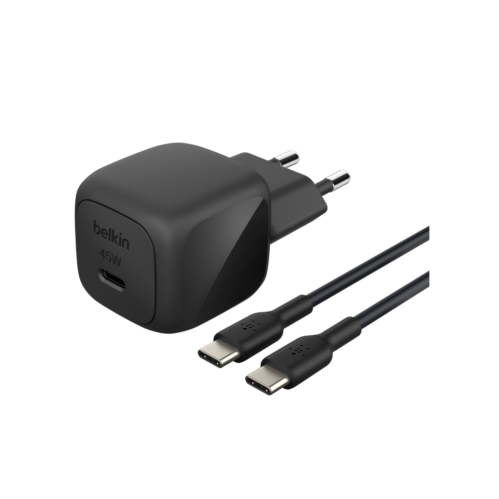 BELKIN Chargeur Secteur 45W + Câble USB-C vers USB-C 1m (PVC) (Noir)