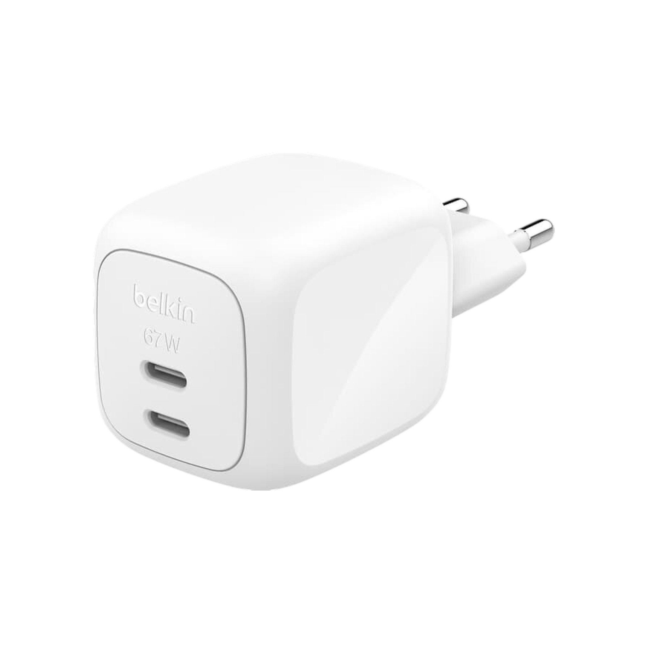 BELKIN Chargeur Secteur GaN 2 Ports USB-C 67W (Blanc)