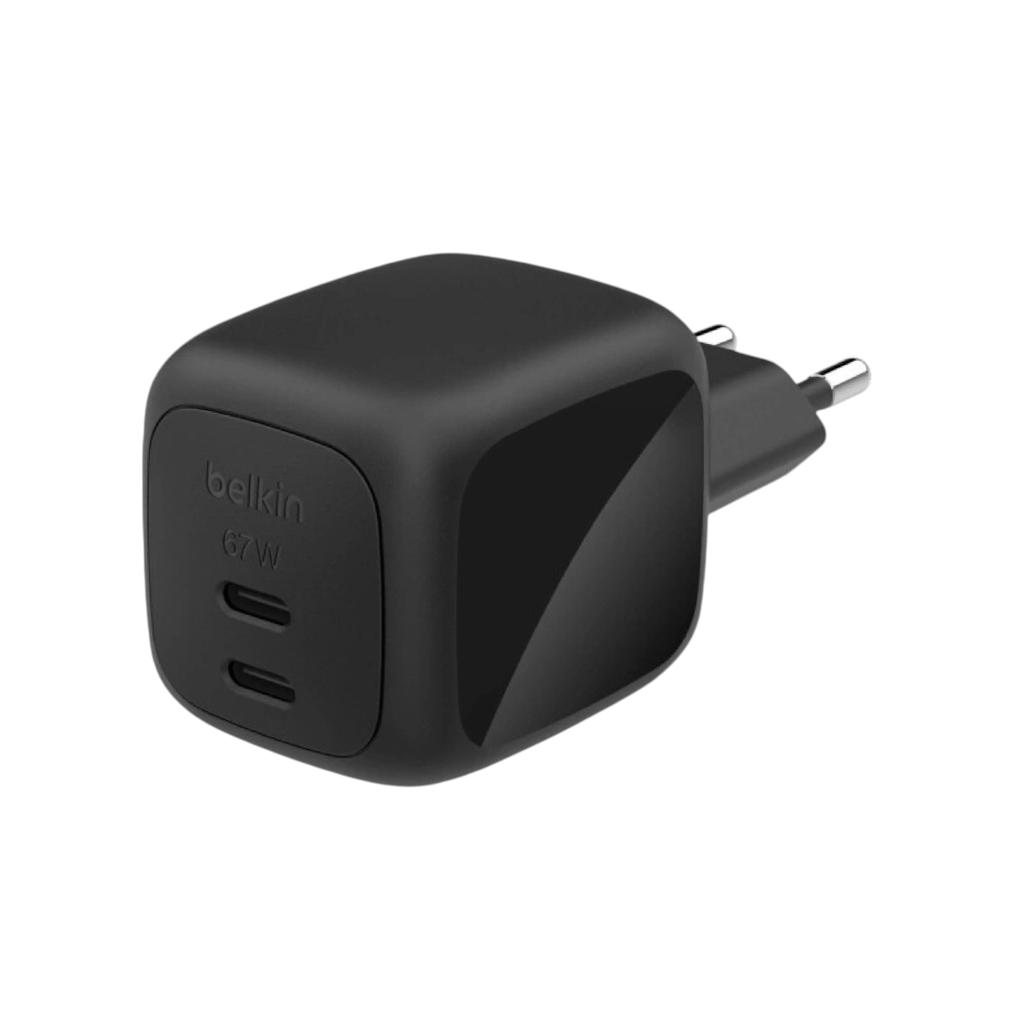 BELKIN Chargeur Secteur GaN 2 Ports USB-C 67W (Noir)