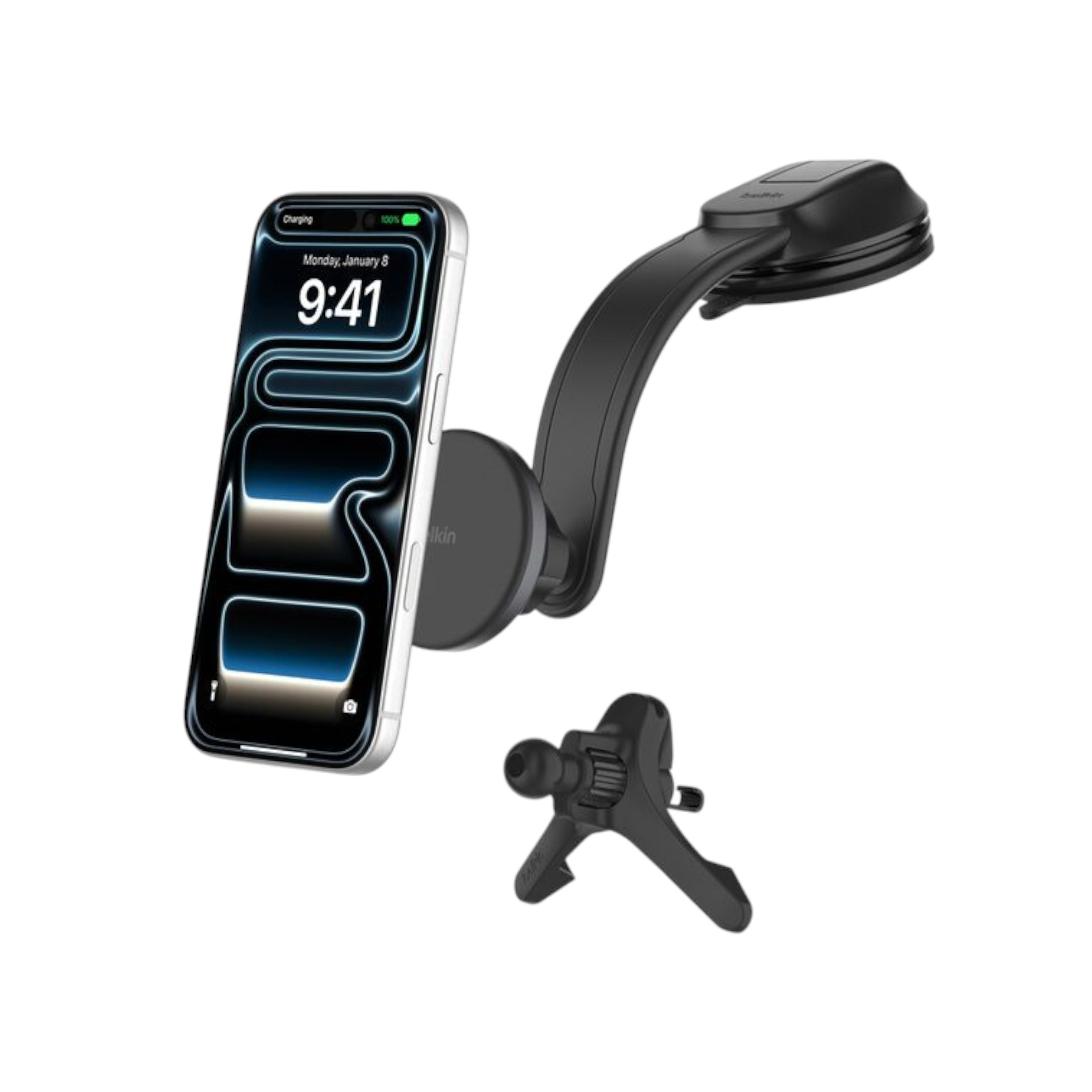 BELKIN Chargeur Voiture Magnétique Qi2 + Adaptateur Allume-cigare 27W