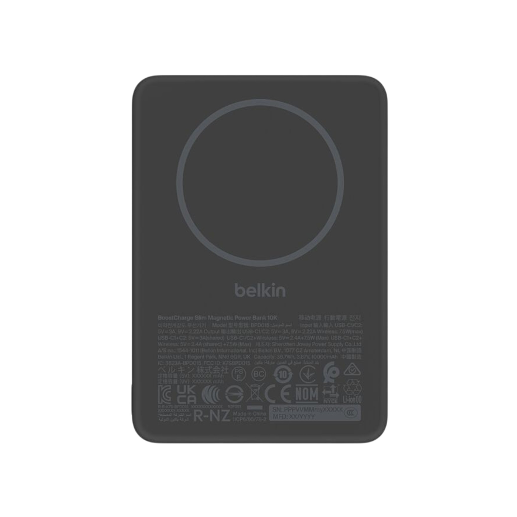BELKIN PowerBank Magnétique Slim 10 000 mAh 7.5W (Noir)