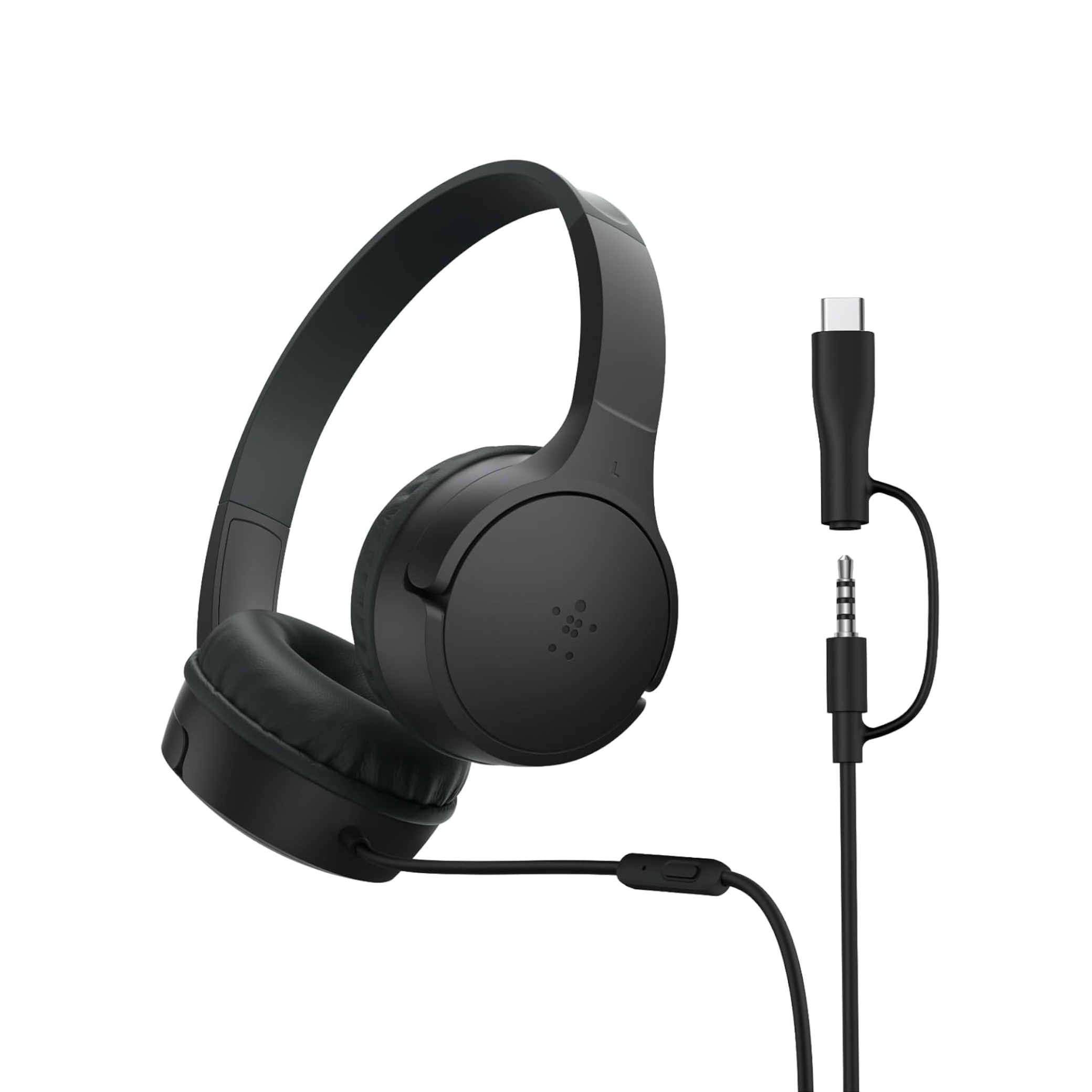 BELKIN Soundform Mini Casque Filaire Enfant (USB-C/Jack) (Noir)