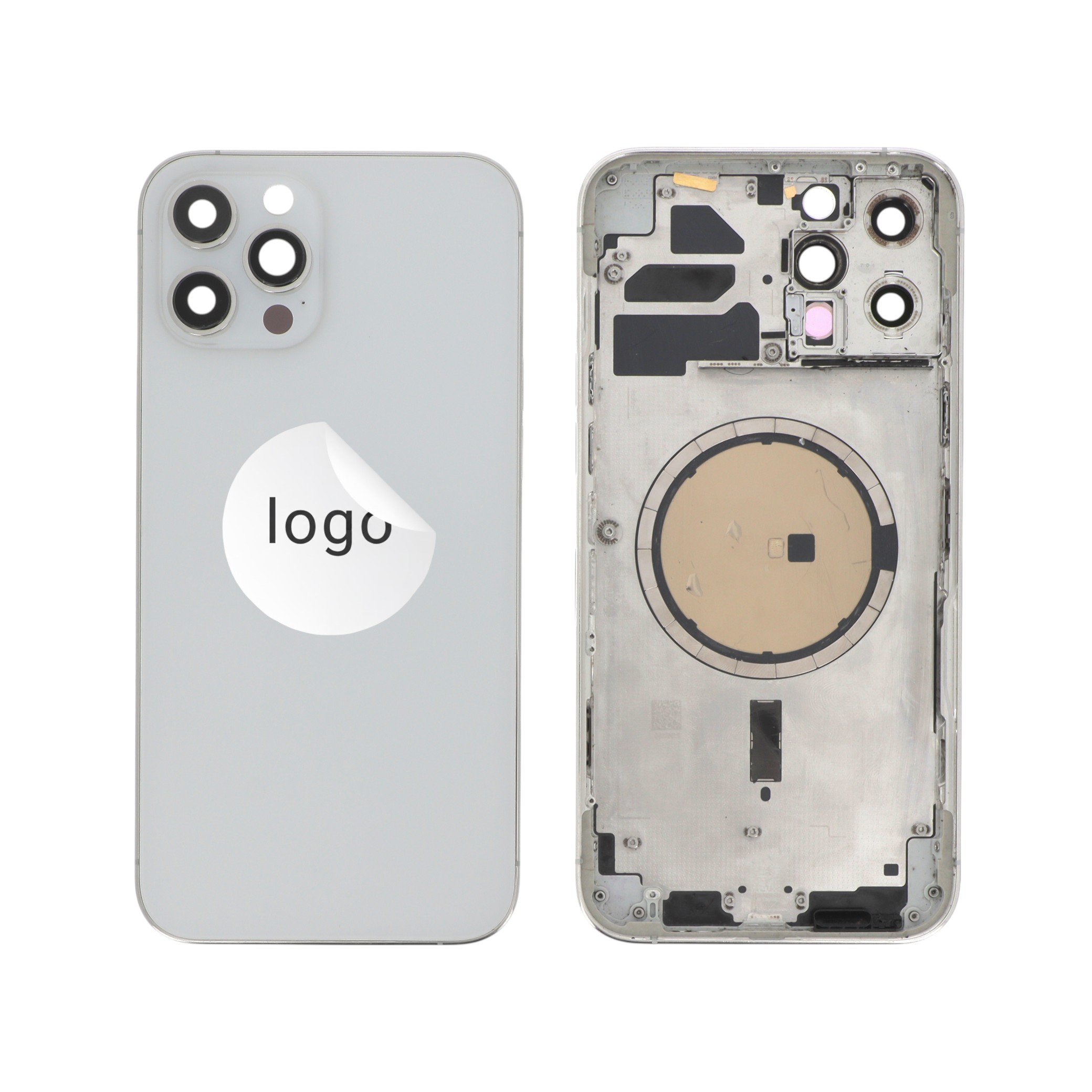 Châssis Complet (Coque Arrière Pré-montée) Argent iPhone 12 Pro Max (Pulled A)