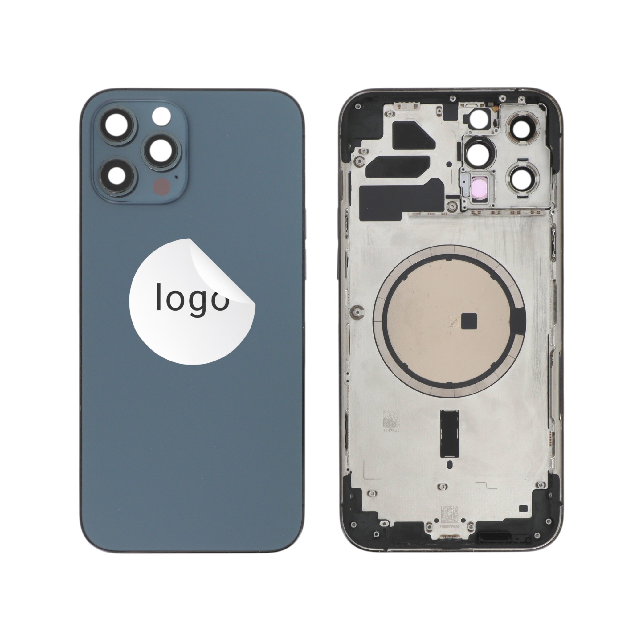 Châssis Complet (Coque Arrière Pré-montée) Bleu Alpin iPhone 12 Pro Max (Pulled B)