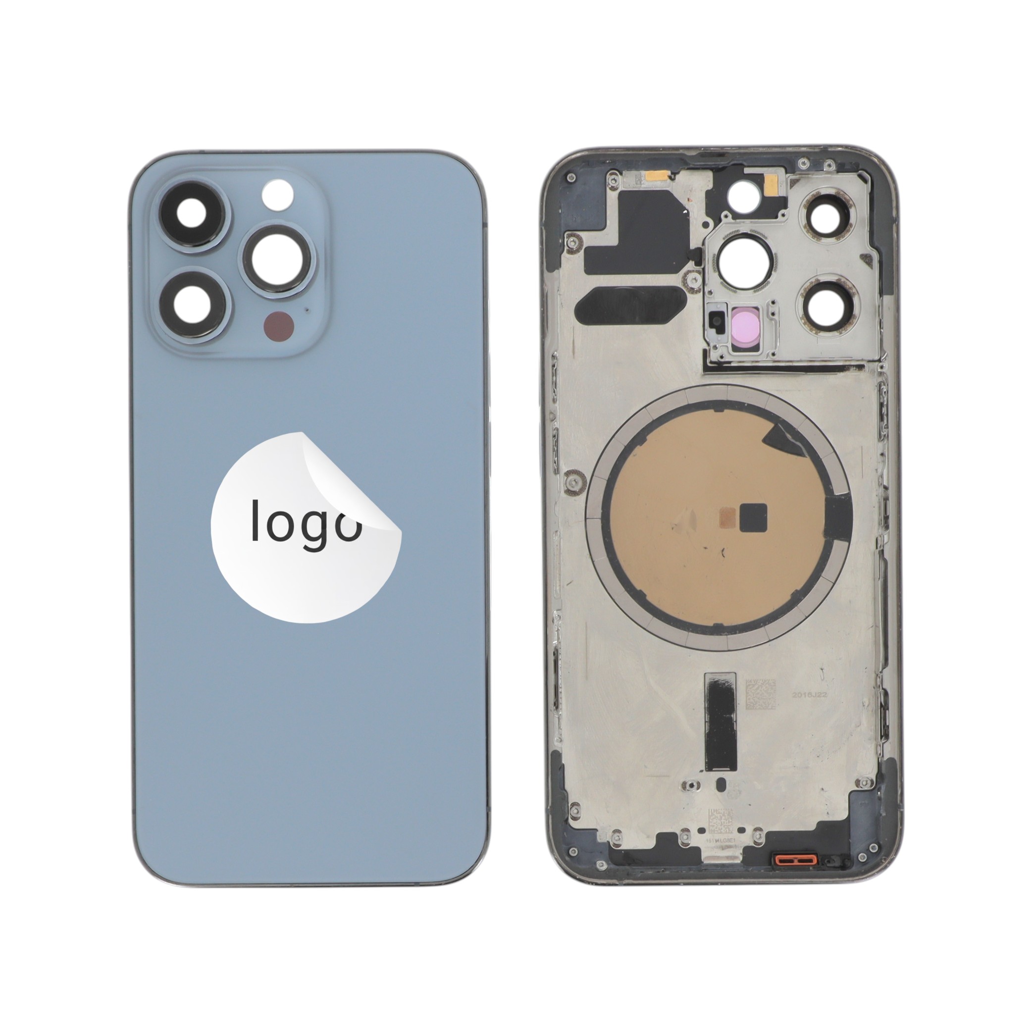 Châssis Complet (Coque Arrière Pré-montée) Bleu Alpin iPhone 13 Pro (Pulled B)