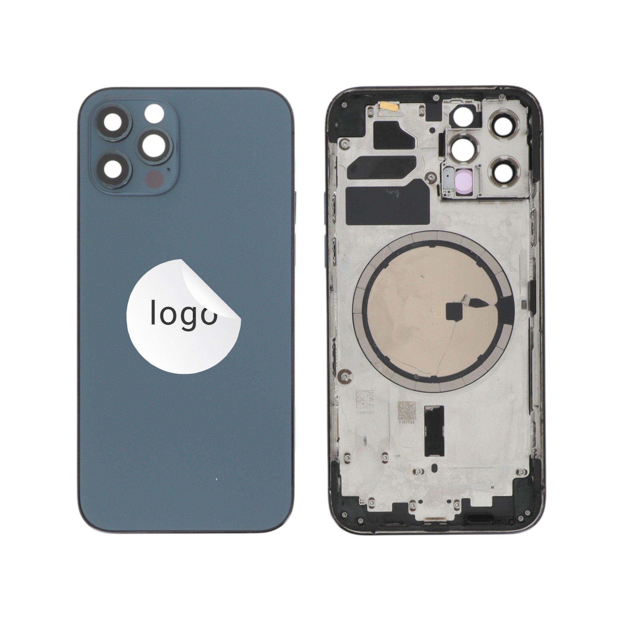 Châssis Complet (Coque Arrière Pré-montée) Bleu iPhone 12 Pro (Pulled B)