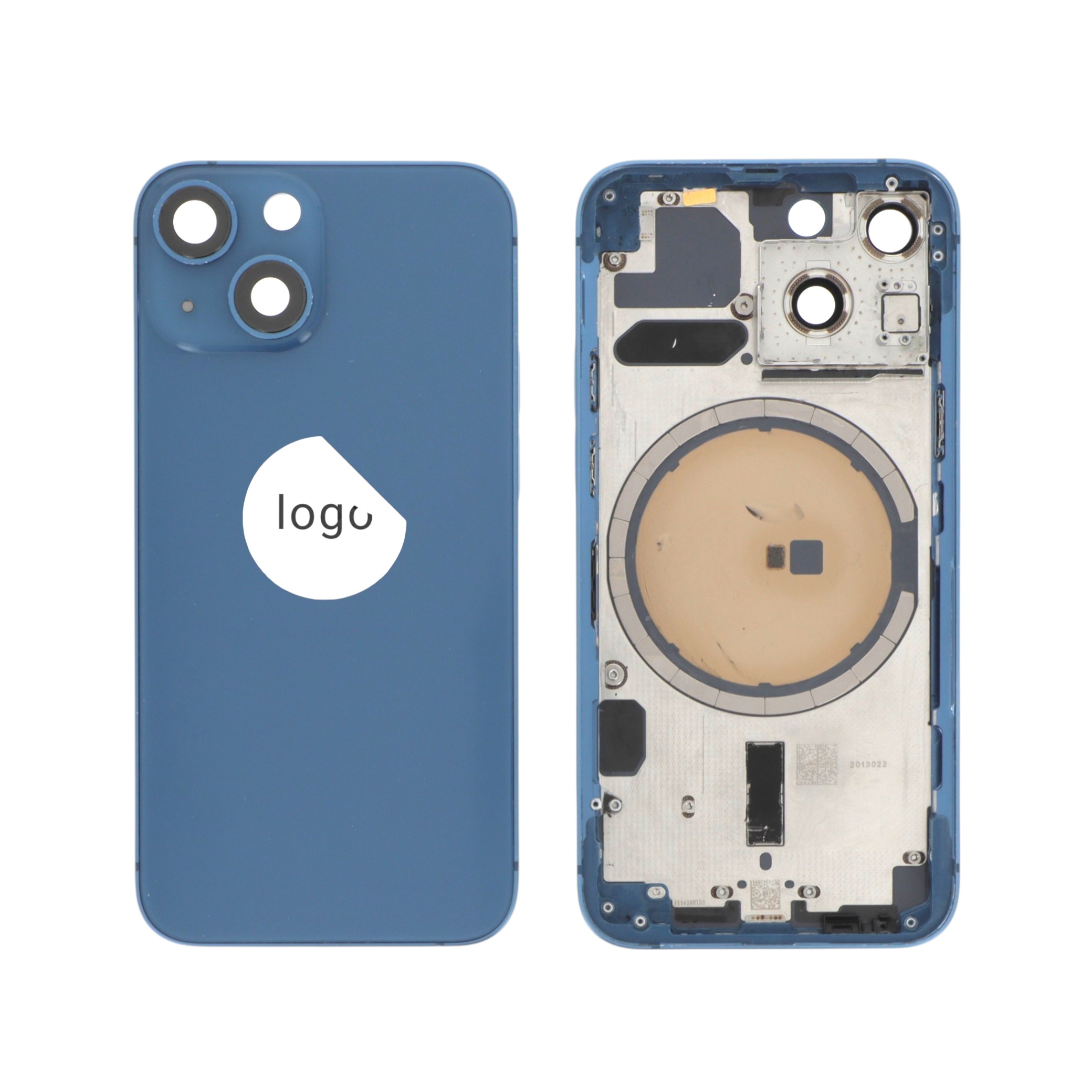 Châssis Complet (Coque Arrière Pré-montée) Bleue iPhone 13 Mini (Pulled B)