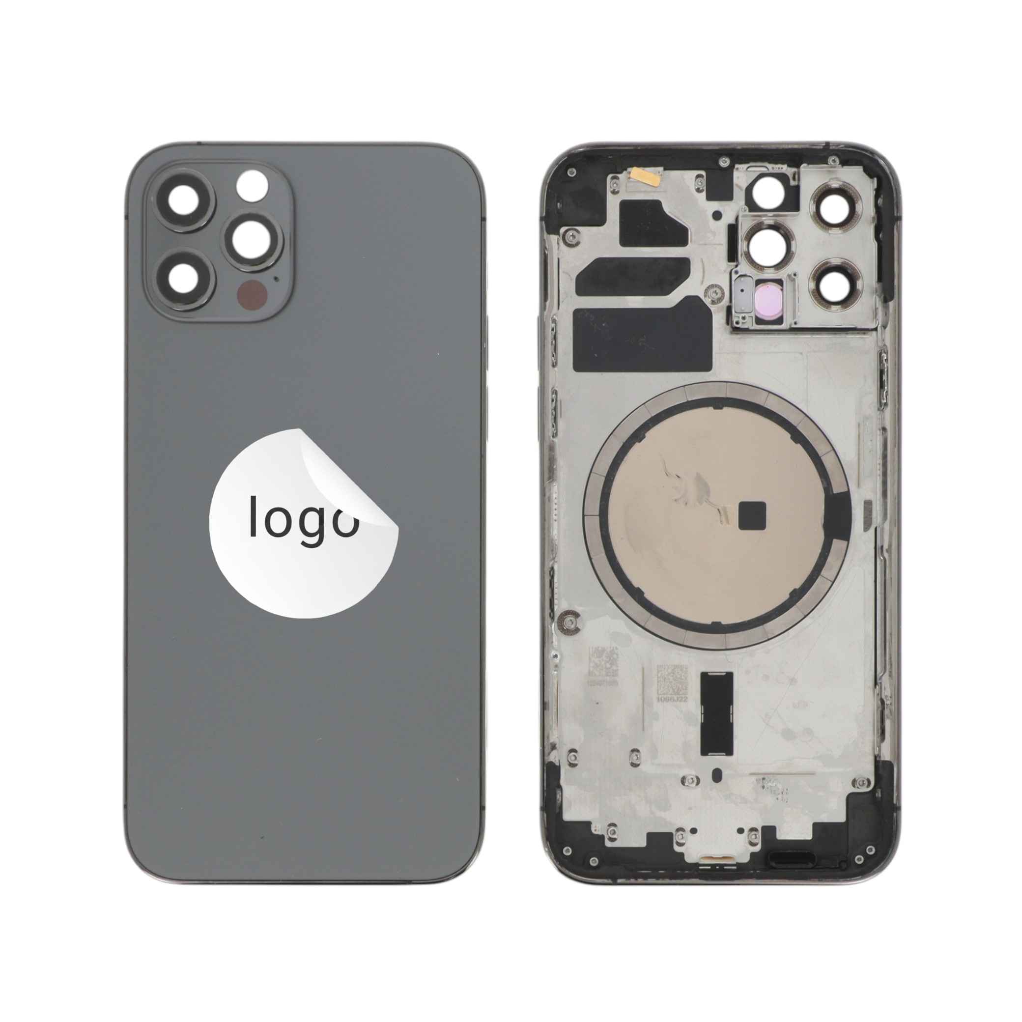 Châssis Complet (Coque Arrière Pré-montée) Graphite iPhone 12 Pro (Pulled A)