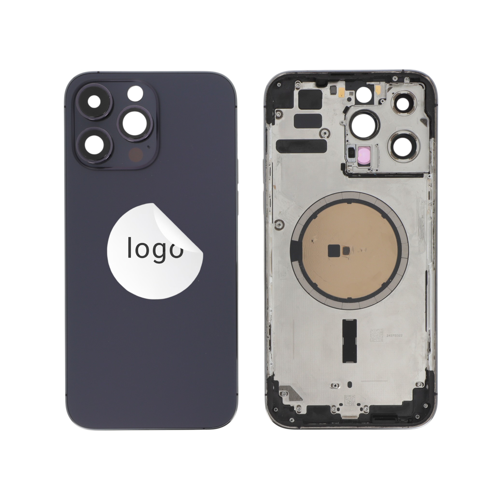 Châssis Complet (Coque Arrière Pré-montée) Mauve Profond iPhone 14 Pro Max (Pulled A)