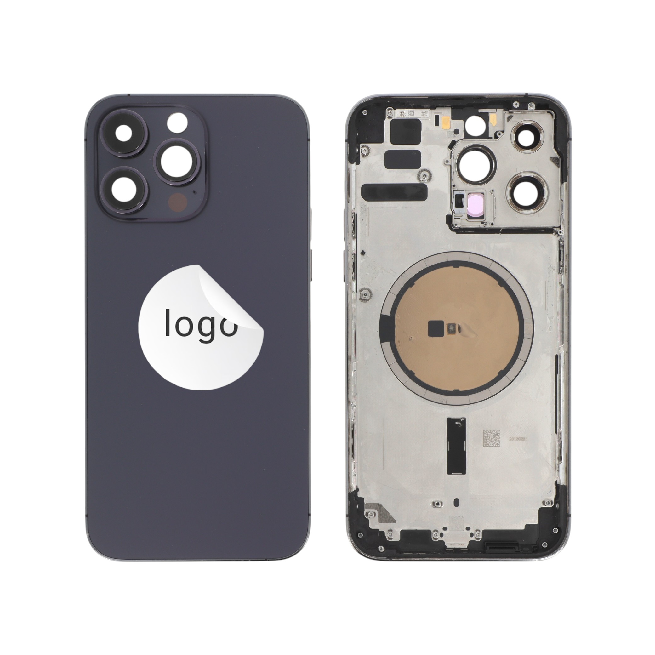 Châssis Complet (Coque Arrière Pré-montée) Mauve Profond iPhone 14 Pro Max (Pulled B)