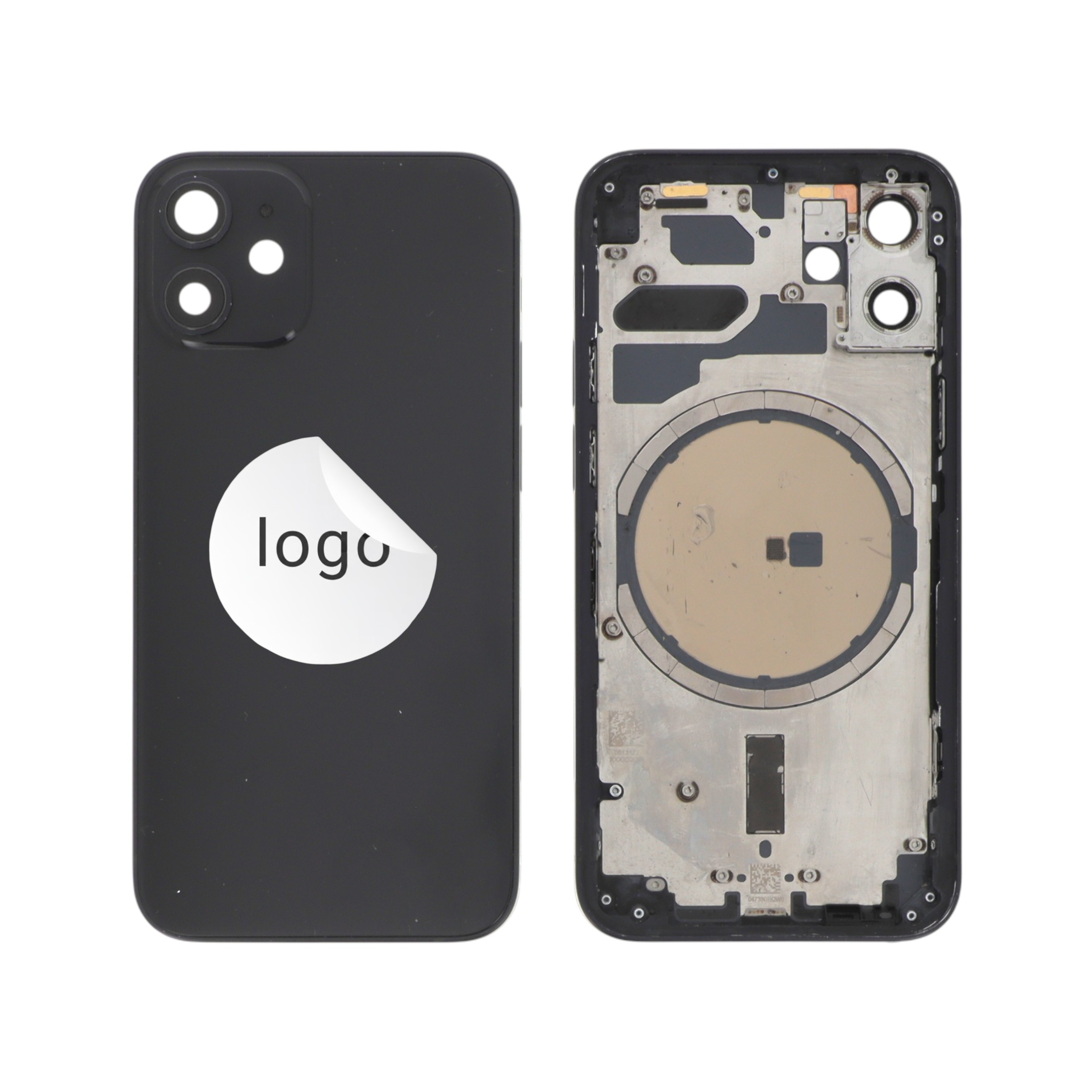 Châssis Complet (Coque Arrière Pré-montée) Noir iPhone 12 Mini (Pulled A)