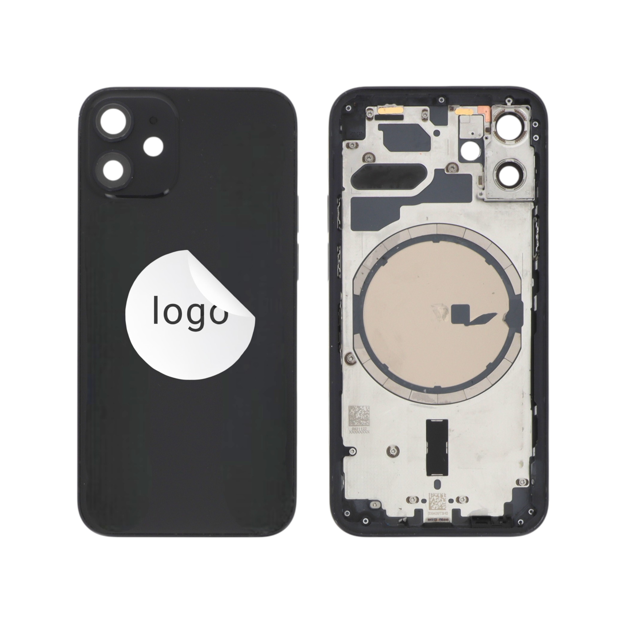 Châssis Complet (Coque Arrière Pré-montée) Noir iPhone 12 Mini (Pulled B)