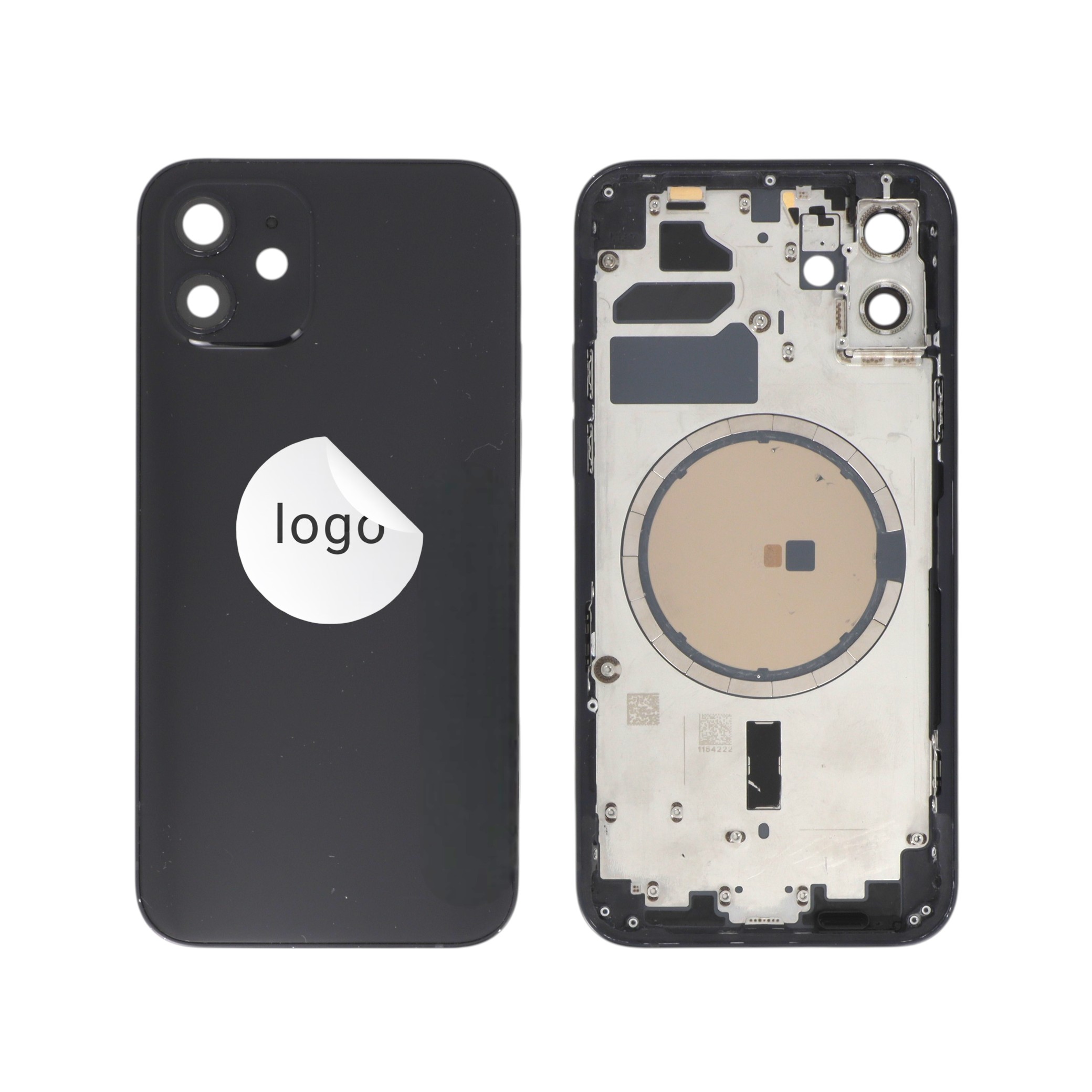 Châssis Complet (Coque Arrière Pré-montée) Noir iPhone 12 (Pulled A)