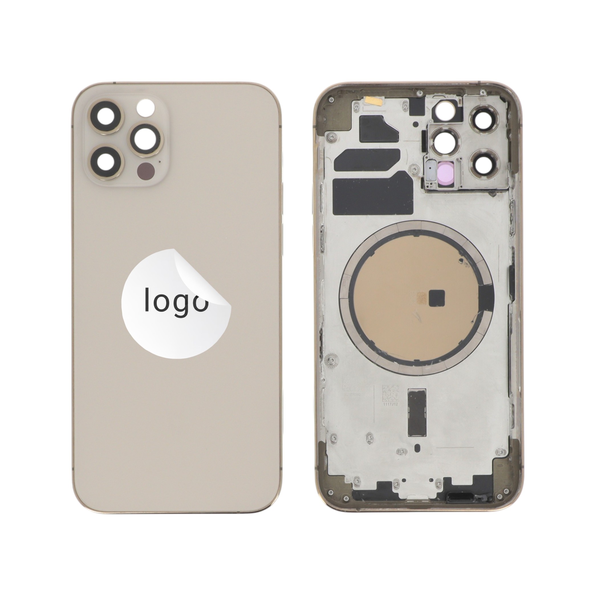 Châssis Complet (Coque Arrière Pré-montée) Or iPhone 12 Pro (Pulled A)