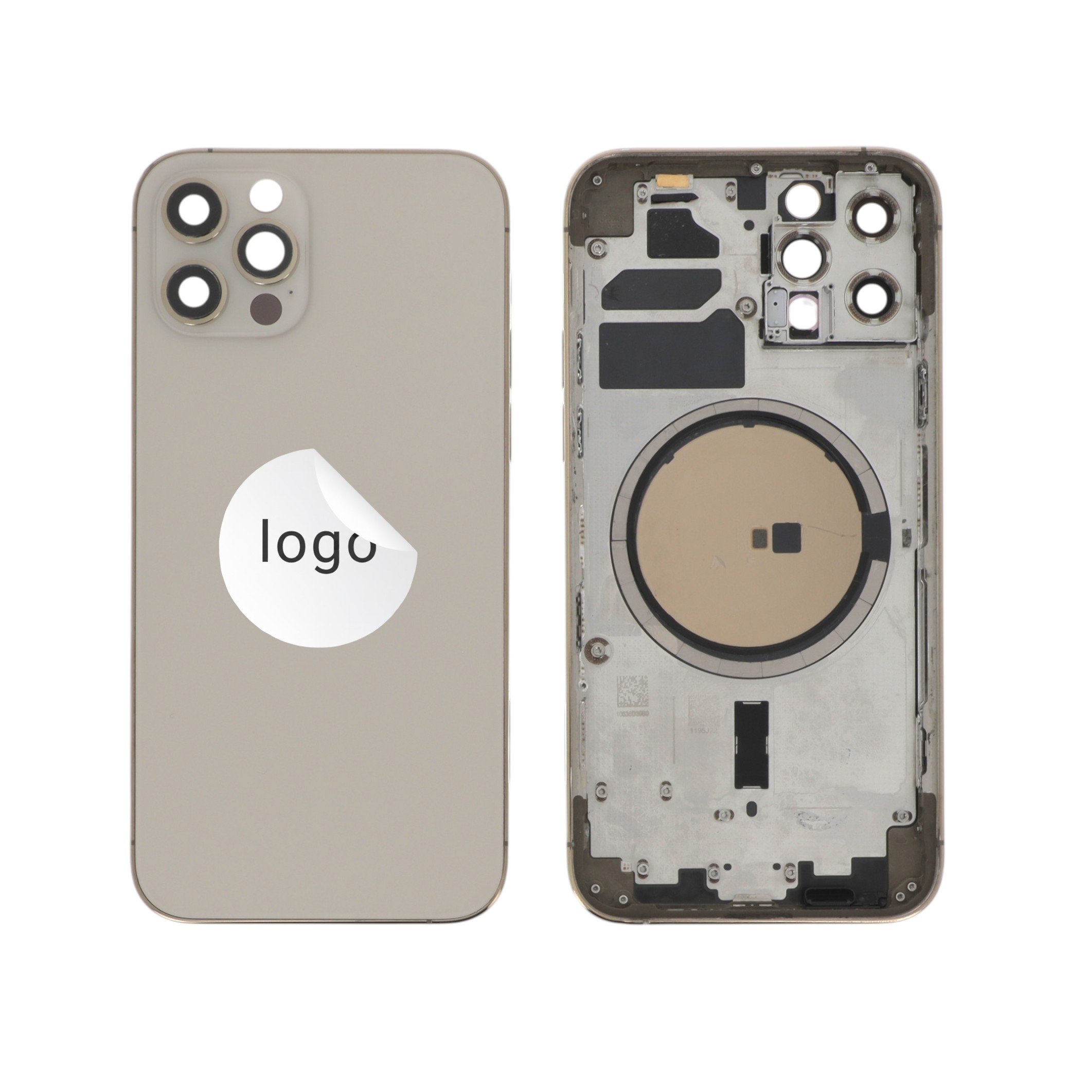 Châssis Complet (Coque Arrière Pré-montée) Or iPhone 12 Pro (Pulled C)