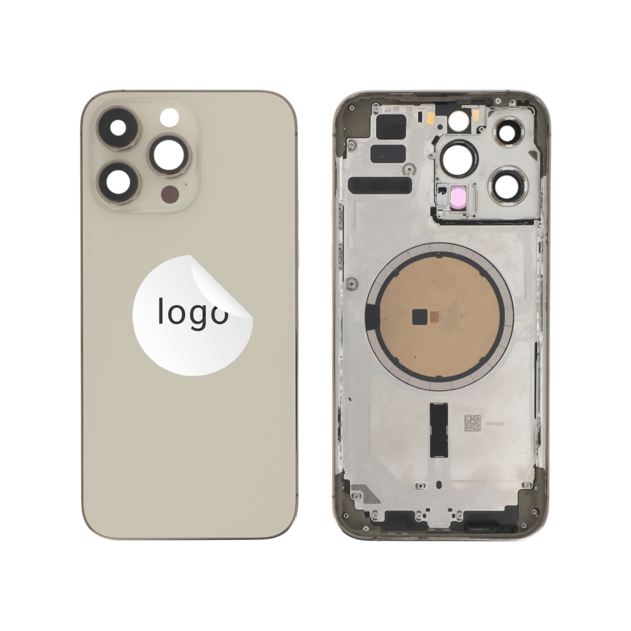 Châssis Complet (Coque Arrière Pré-montée) Or iPhone 14 Pro Max (Pulled C)