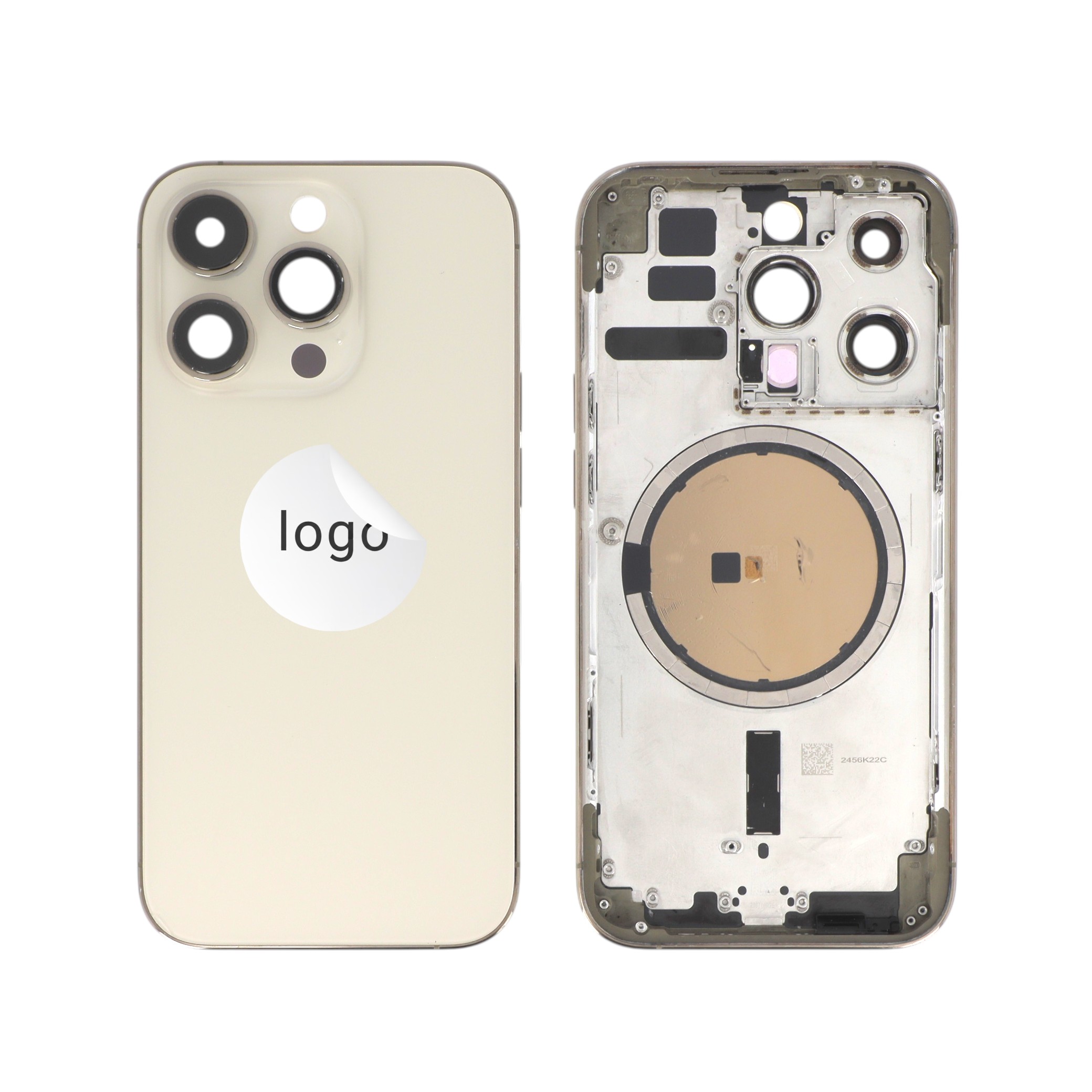 Châssis Complet (Coque Arrière Pré-montée) Or iPhone 14 Pro (Pulled A)