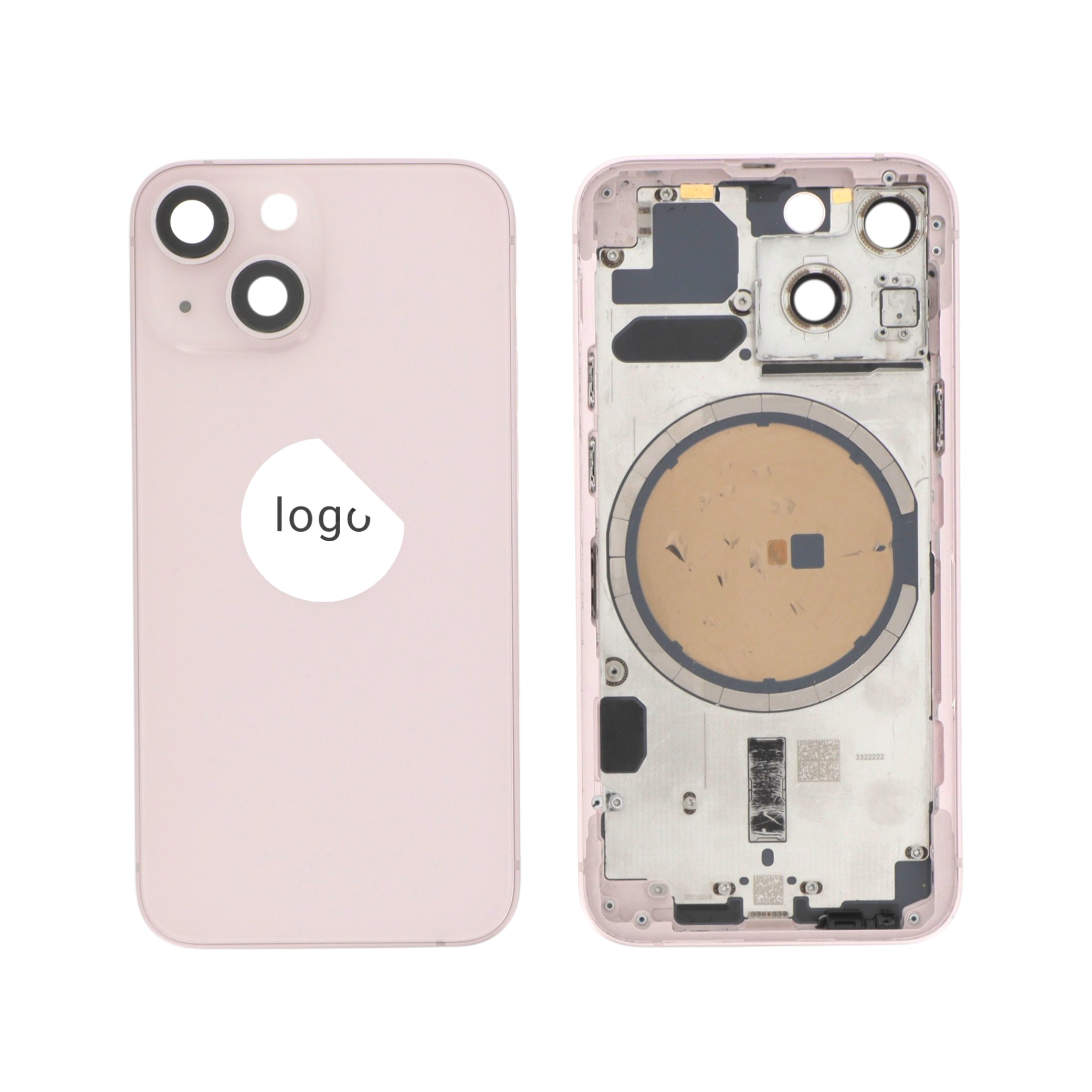 Châssis Complet (Coque Arrière Pré-montée) Rose iPhone 13 Mini (Pulled A)
