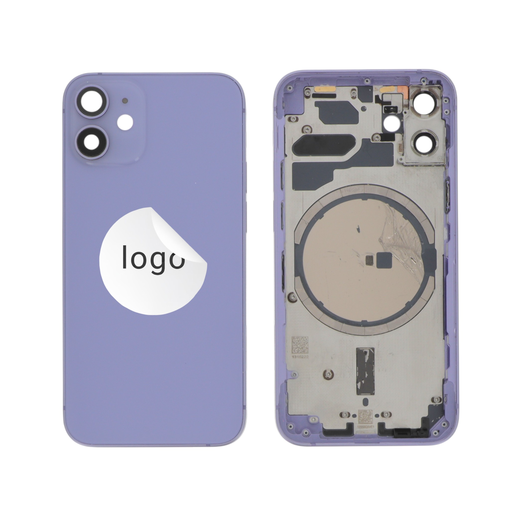 Châssis Complet (Coque Arrière Pré-montée) Violet iPhone 12 Mini (Pulled A)