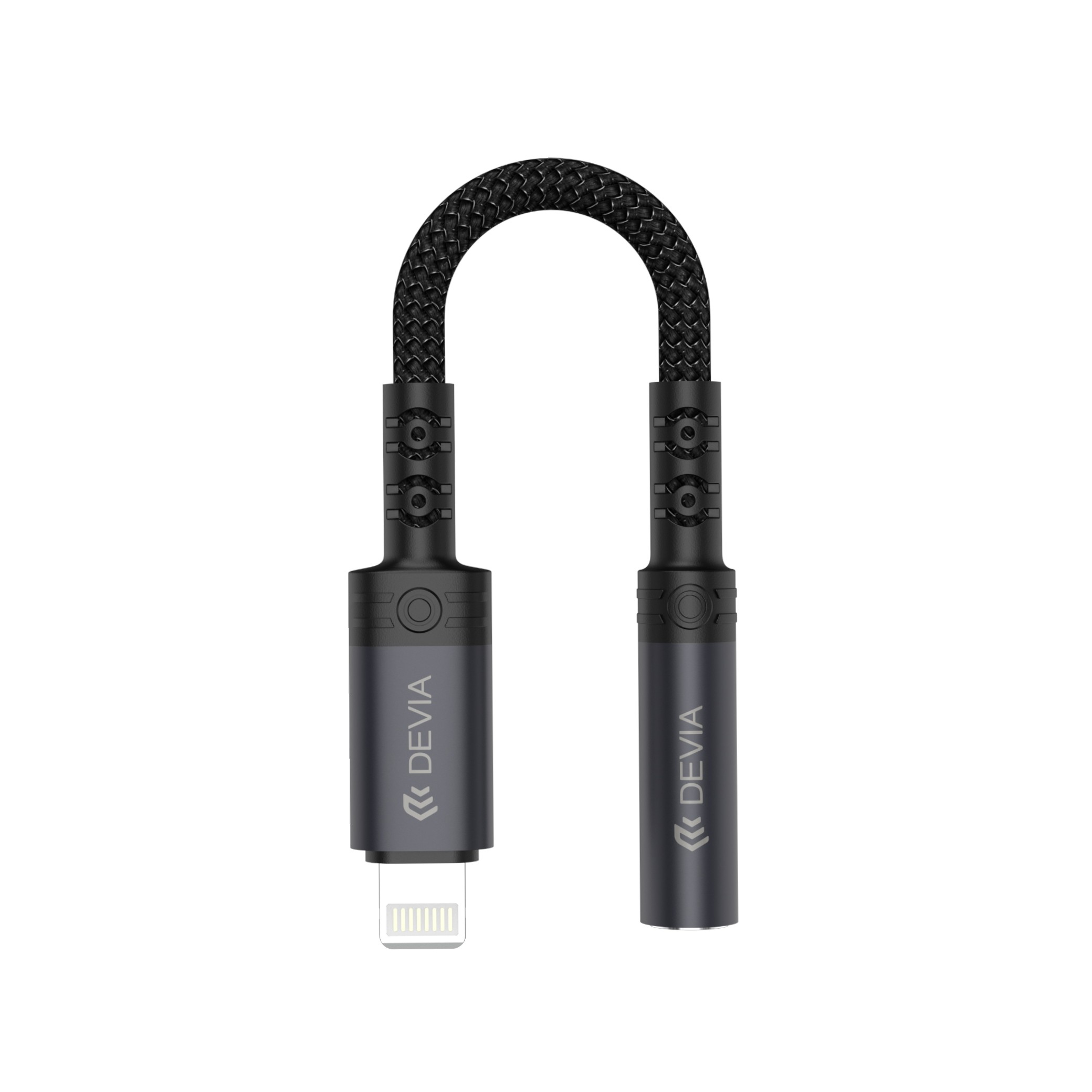 DEVIA Adaptateur Lightning vers Jack 3.5mm (Noir)
