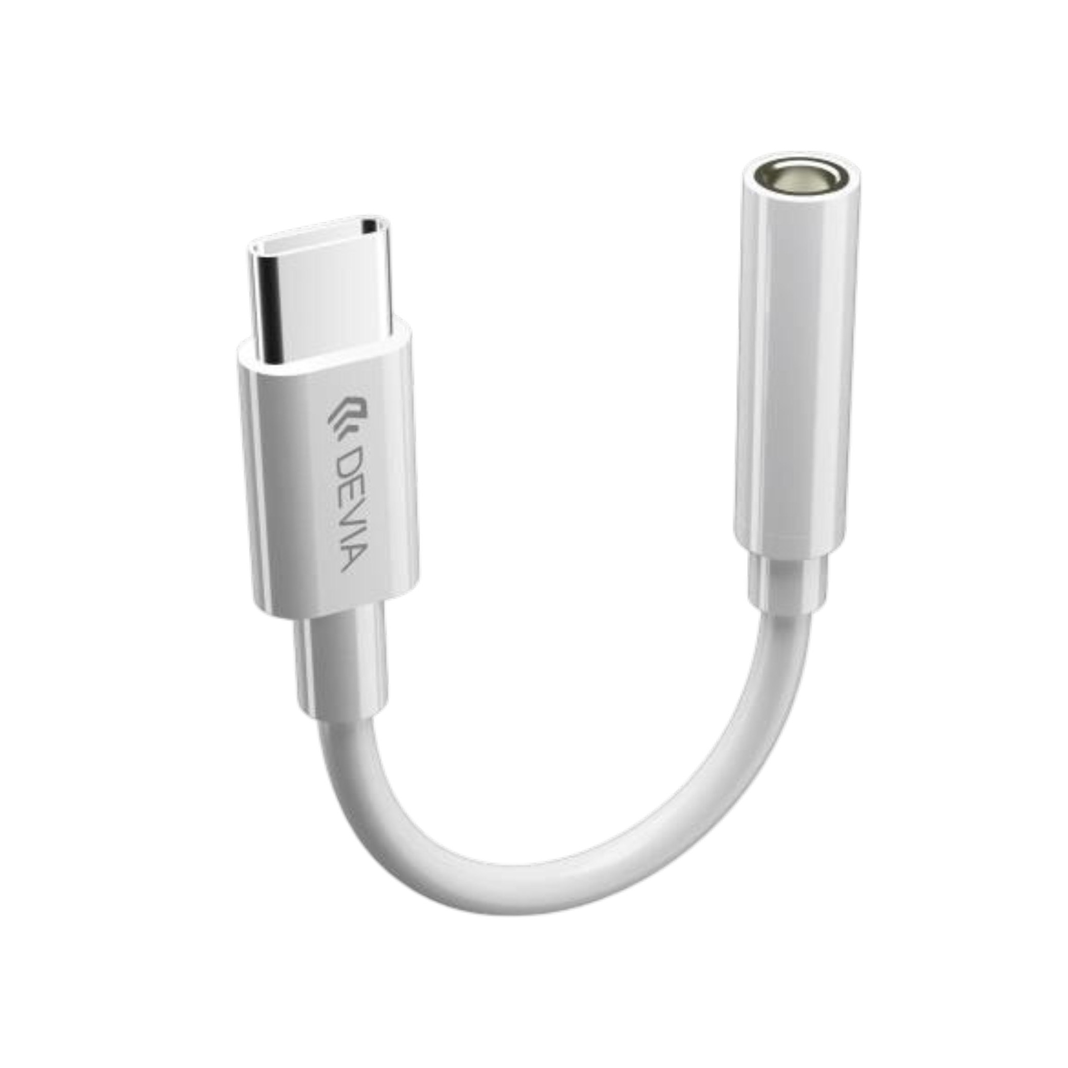 DEVIA Adaptateur USB-C Vers Jack 3.5mm (Blanc)