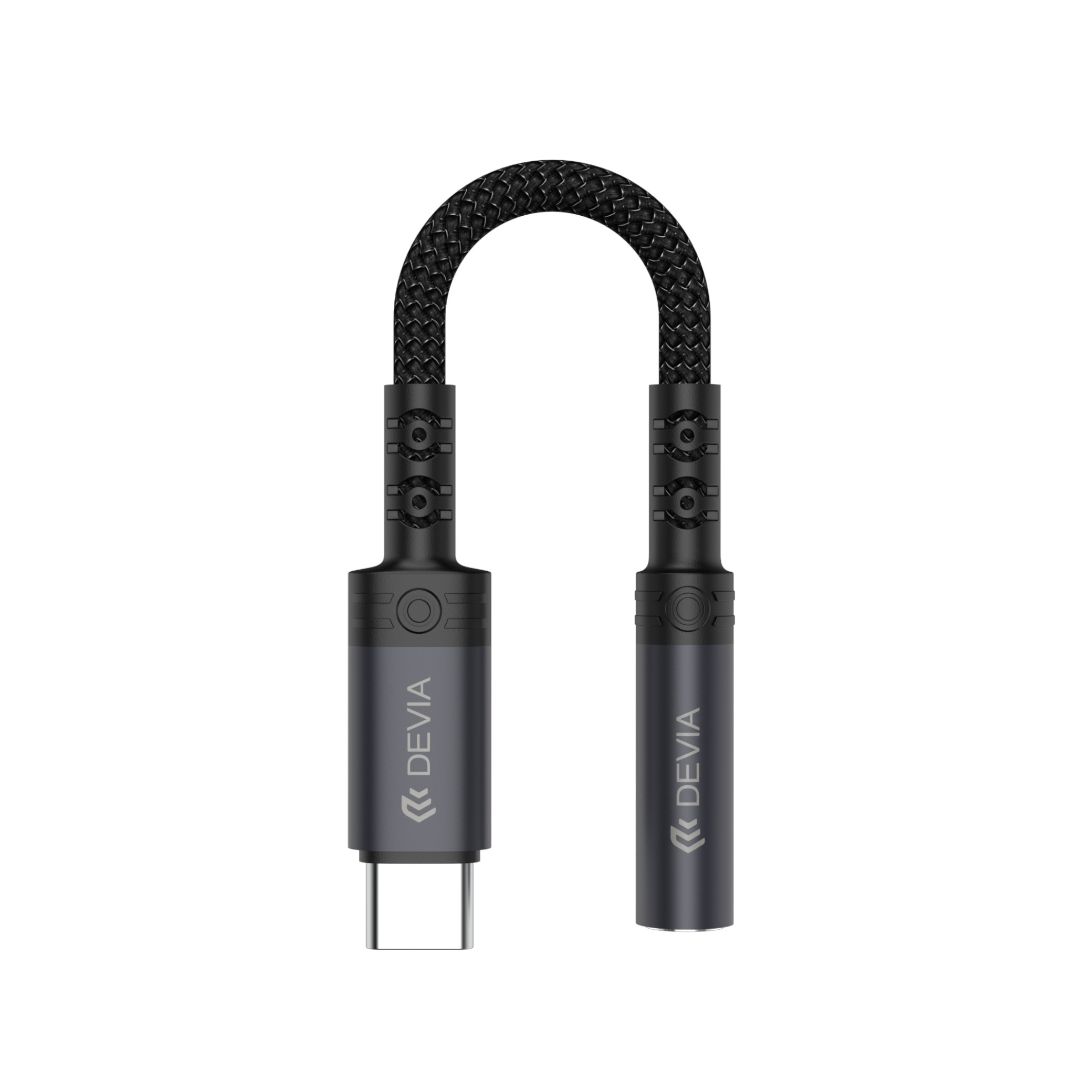DEVIA Adaptateur USB-C vers Jack 3.5mm (Noir)