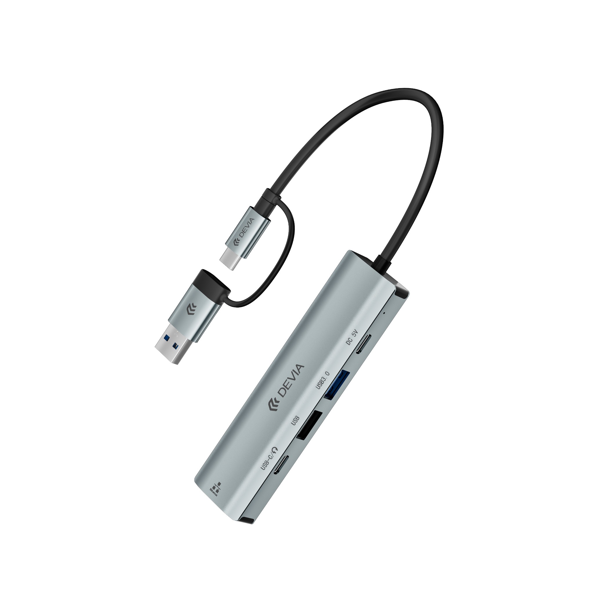 DEVIA Pro2 Hub USB-C 5 en 1 (Gris Foncé)