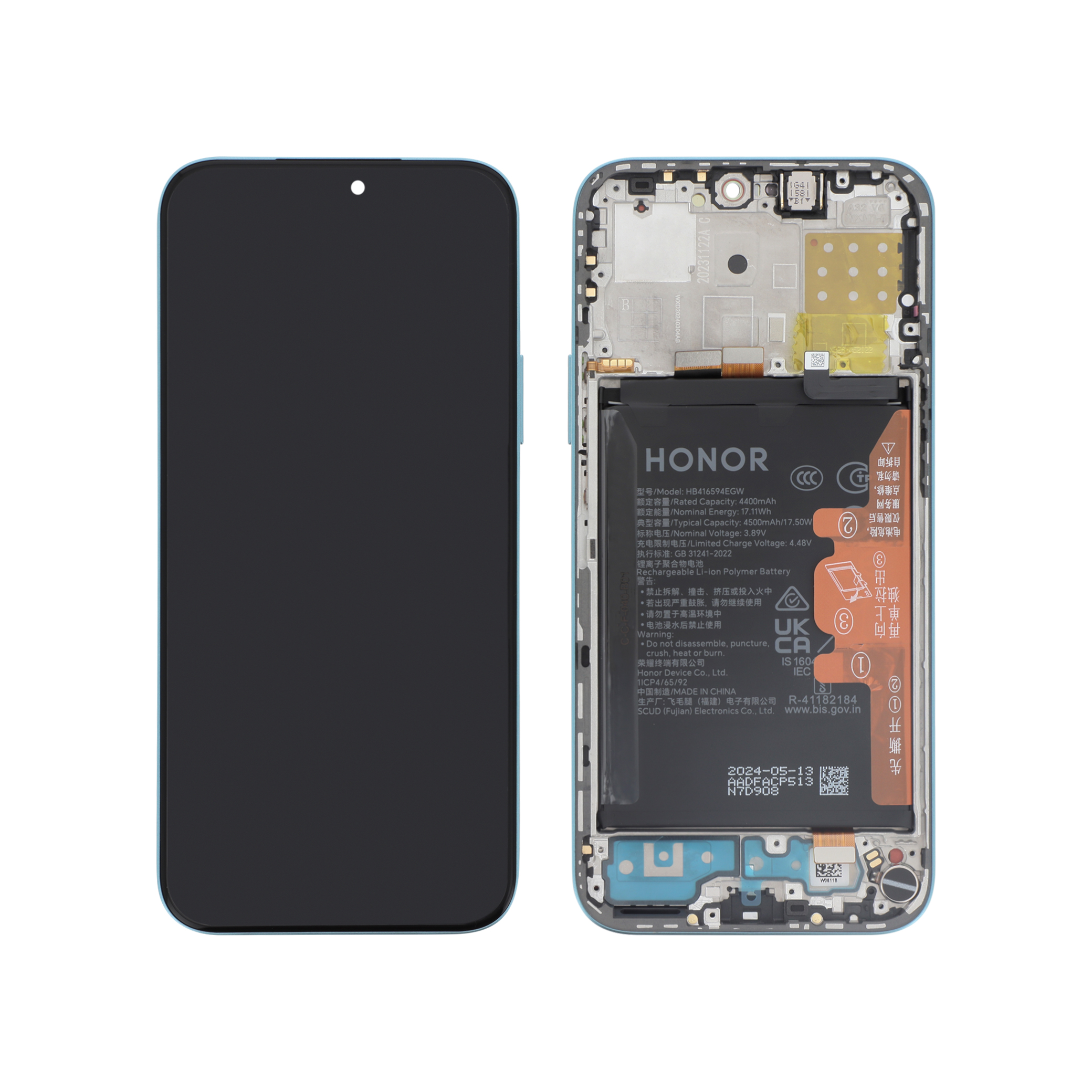 Ecran Complet Bleu Honor 200 Lite (Batterie intégrée)