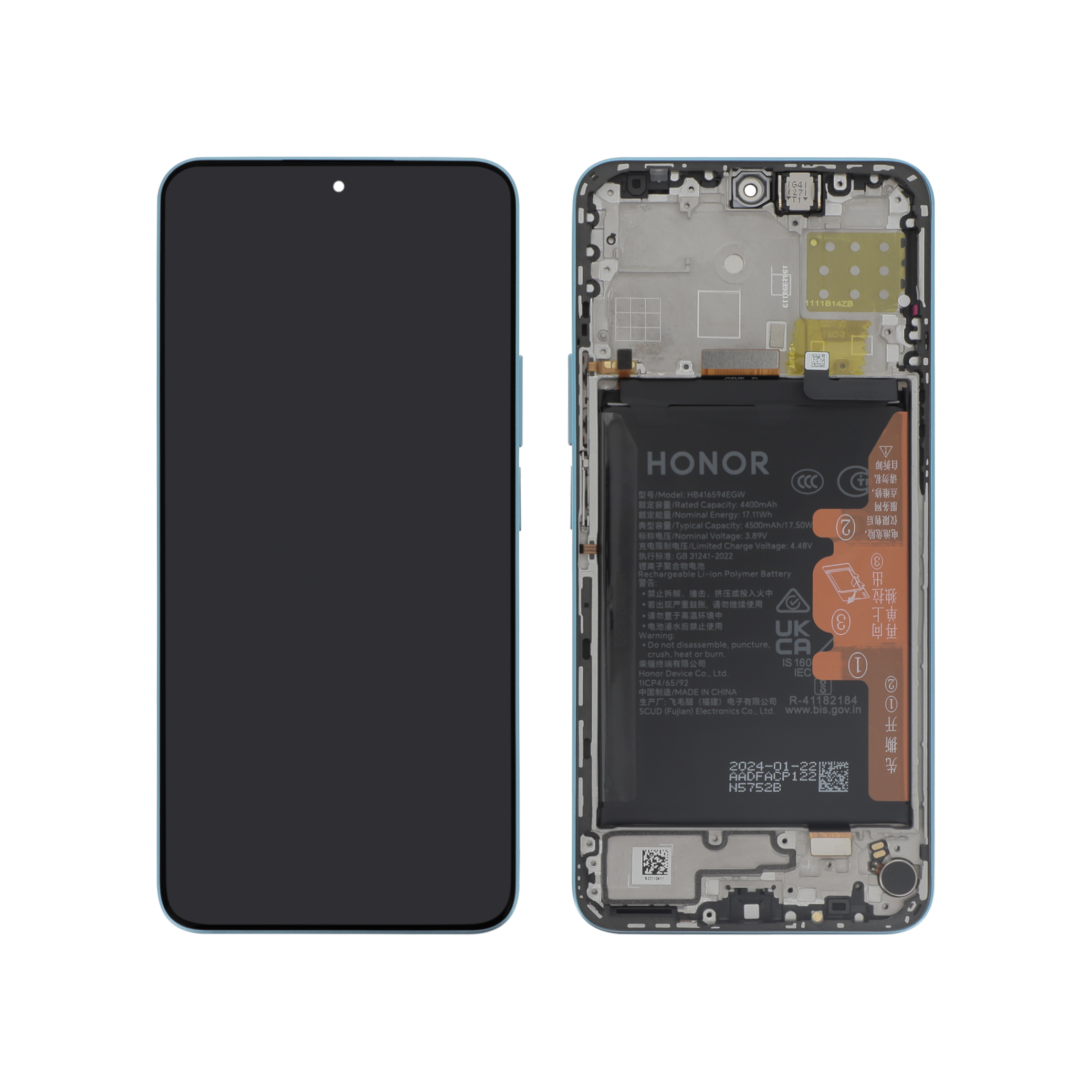 Ecran Complet Bleu Honor X8a/90 Lite (Batterie intégrée)