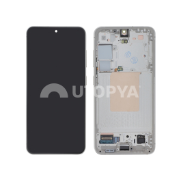 Ecran Complet Crème Galaxy S24 (S921B) (Avec châssis)