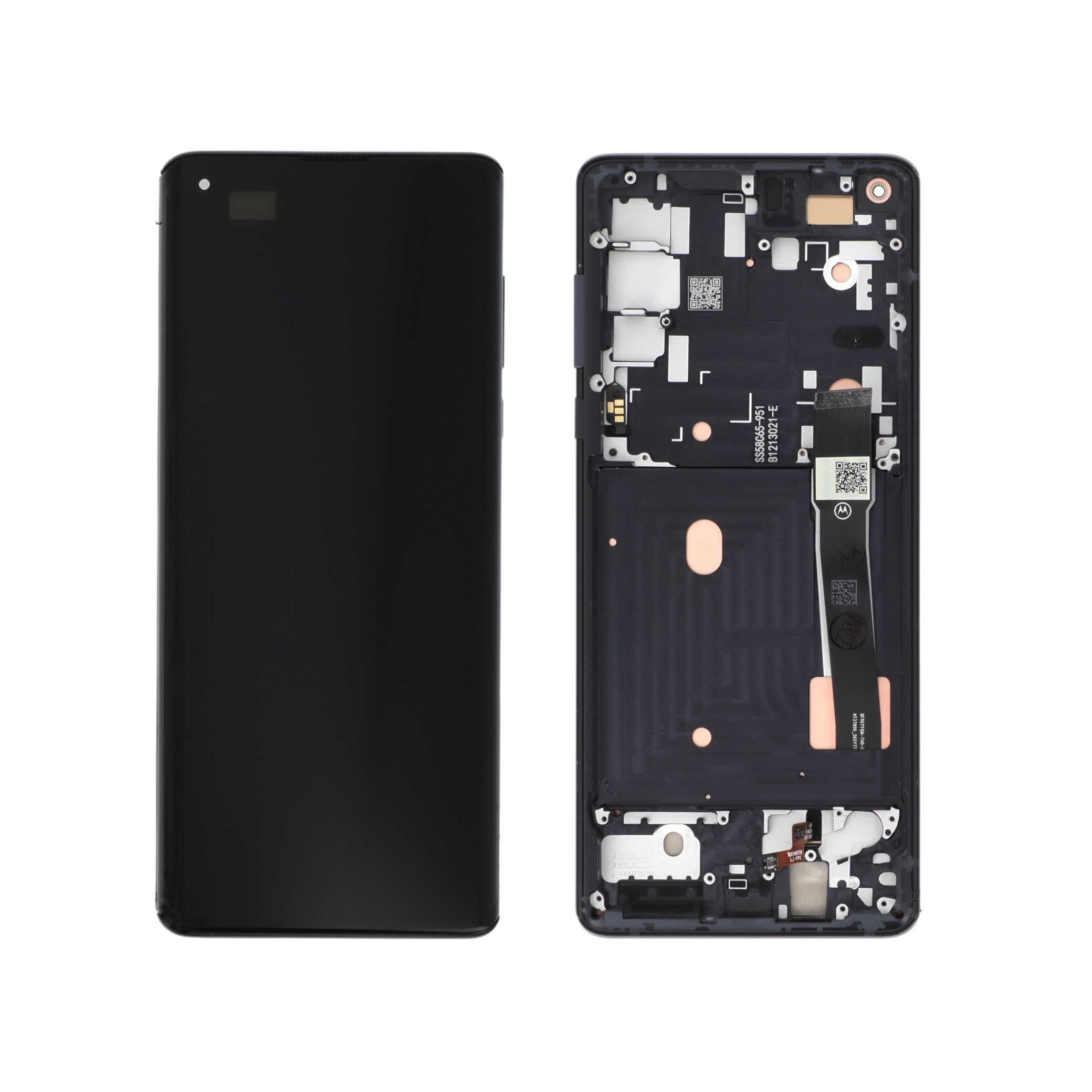 Ecran Complet Noir Motorola Edge 2020 (XT2063) (Avec châssis) (ReLife)