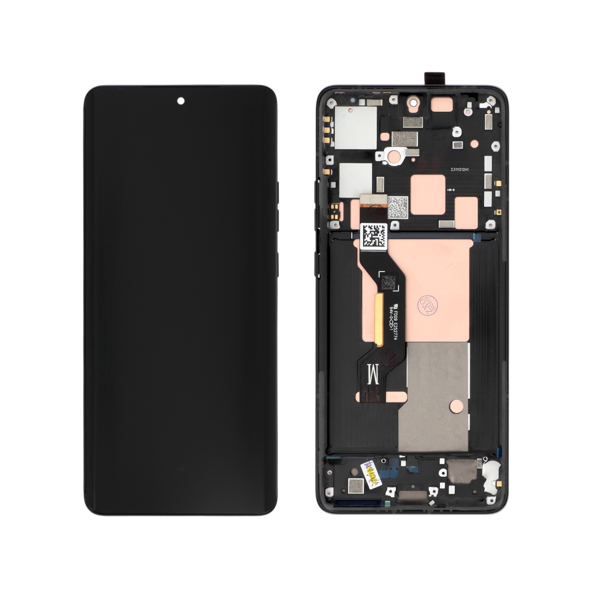 Ecran Complet Noir Motorola Edge 50 Pro (Avec châssis) (ReLife)