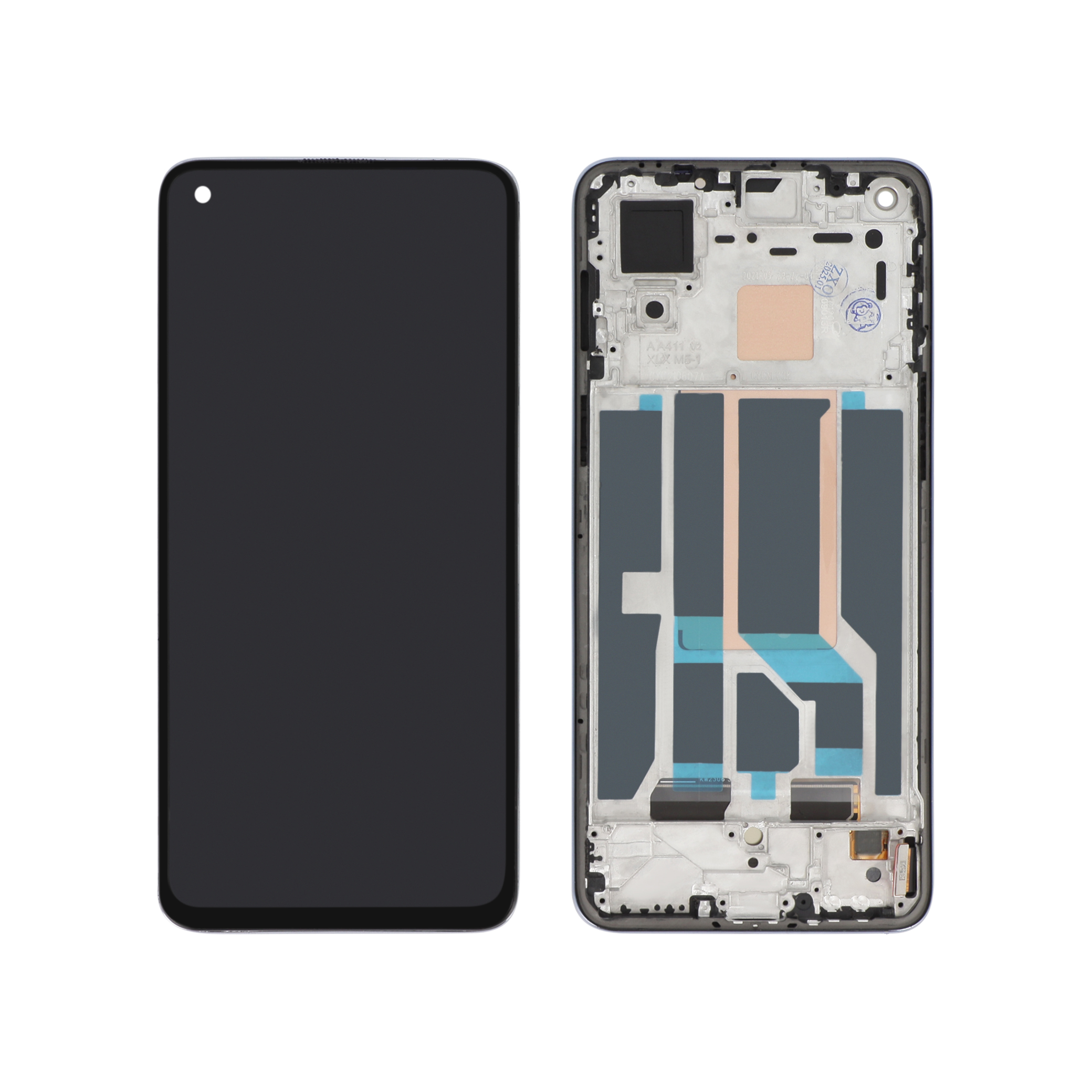 Ecran Complet Noir OnePlus Nord 2 5G (avec châssis) (ReLife)