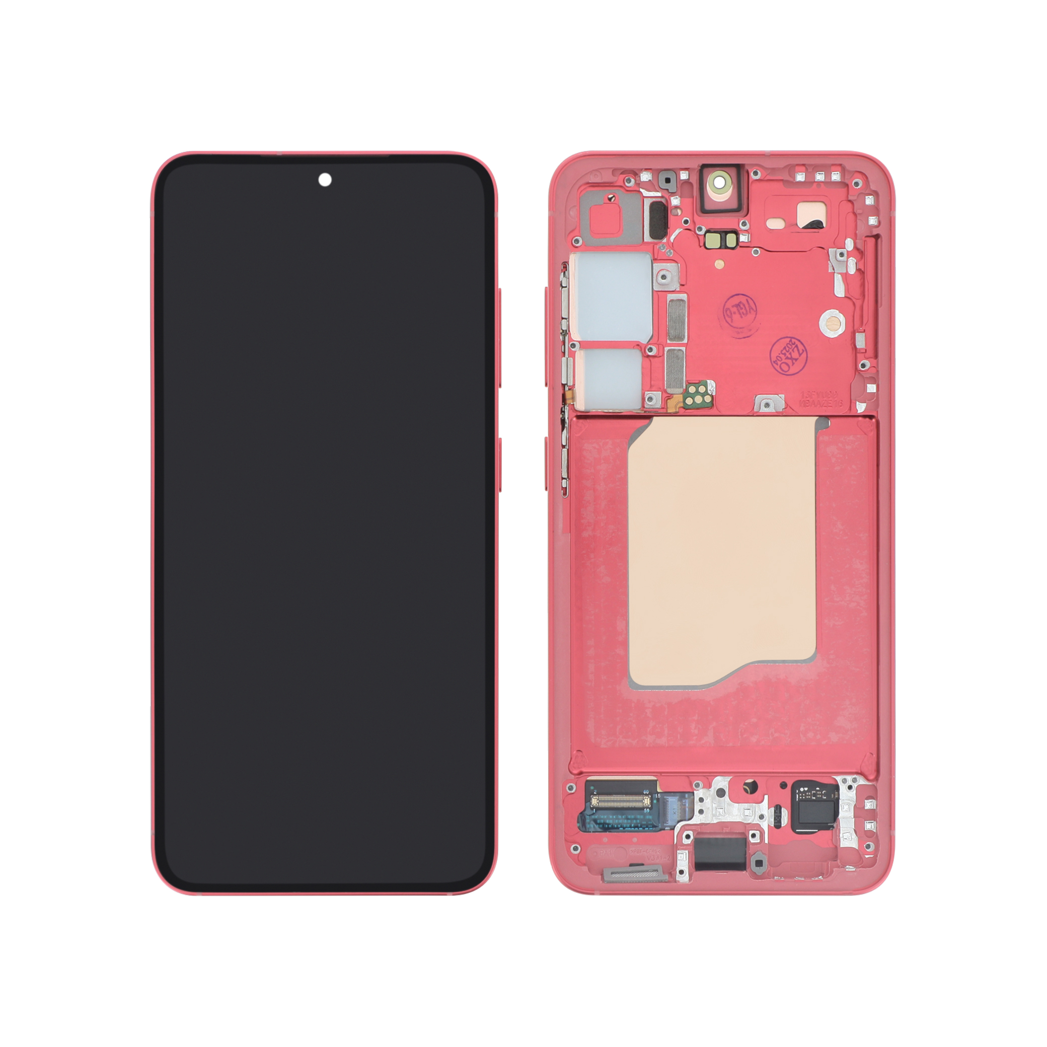 Ecran Complet Rouge Corail Galaxy S25 (S931B) (Avec Châssis) (Relife)