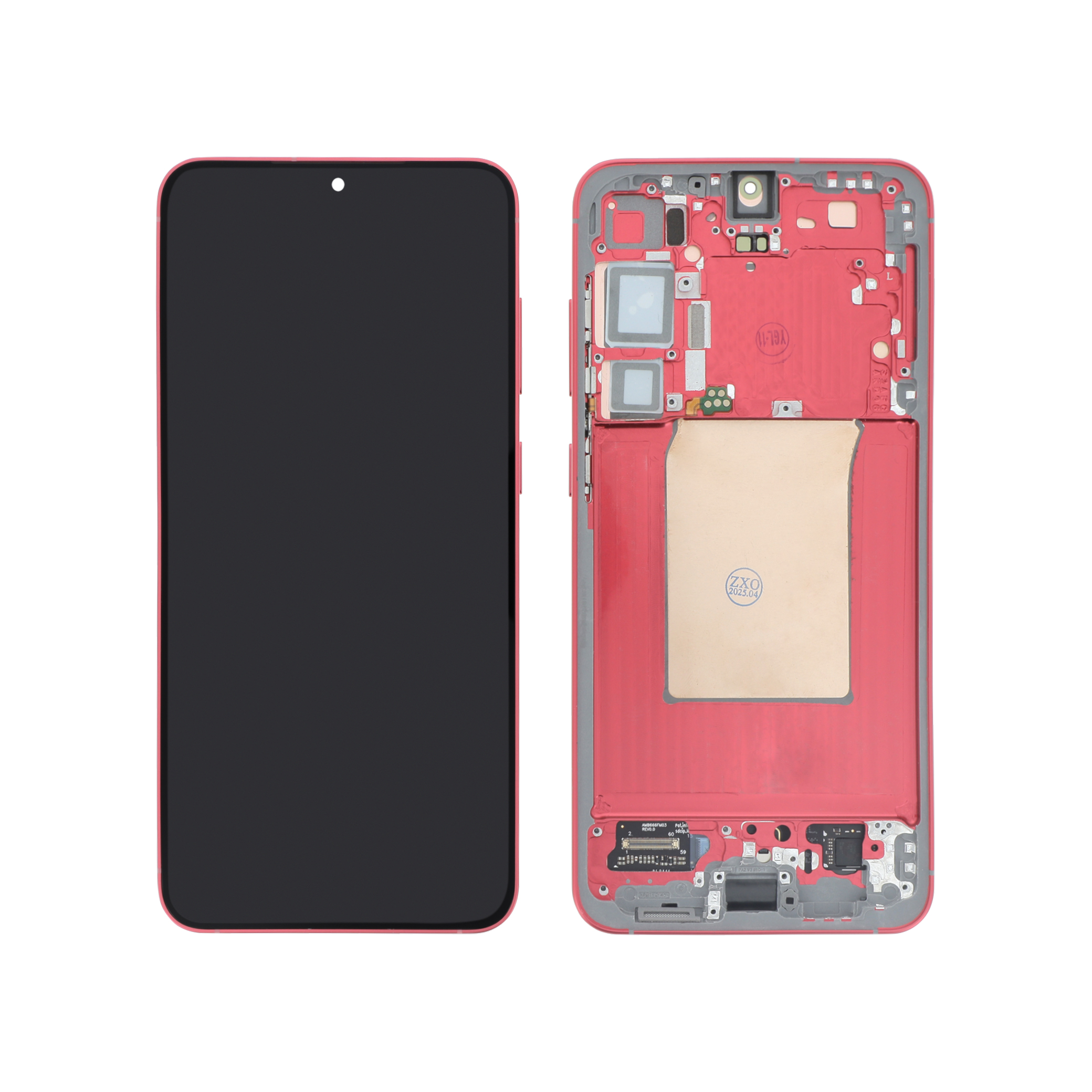 Ecran Complet Rouge Corail Galaxy S25+ (S936B) (Avec Châssis) (Relife)