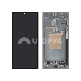 Ecran Complet Titane Gris Galaxy S24 Ultra (S928B) (Avec châssis)