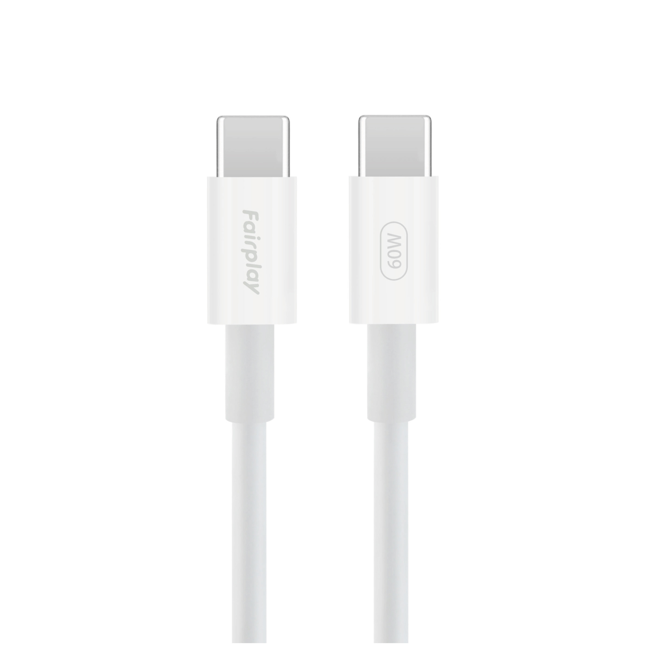 FAIRPLAY Câble 60W USB-C vers USB-C 2m (Blanc)