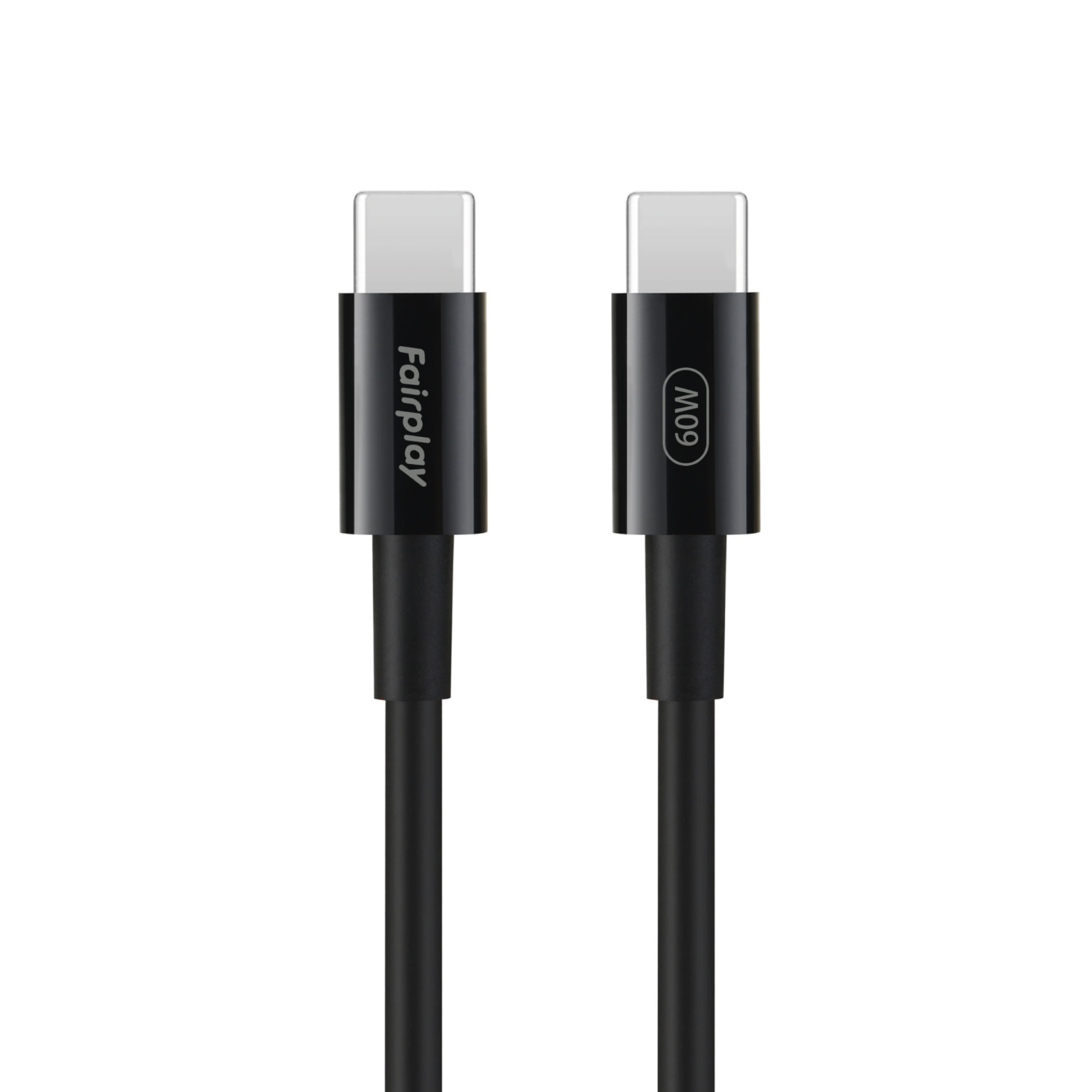 FAIRPLAY Câble 60W USB-C vers USB-C 2m (Noir)