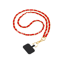 FAIRPLAY Chaine Longue Cuir 120cm DALIA (Rouge)