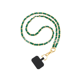 FAIRPLAY Chaine Longue Cuir 120cm DALIA (Vert)