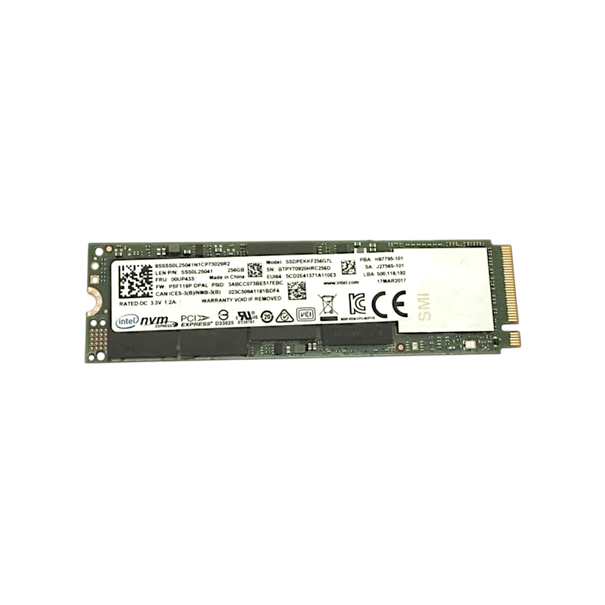 Intel SSD M2 NVMe (256Go) (Refurb)