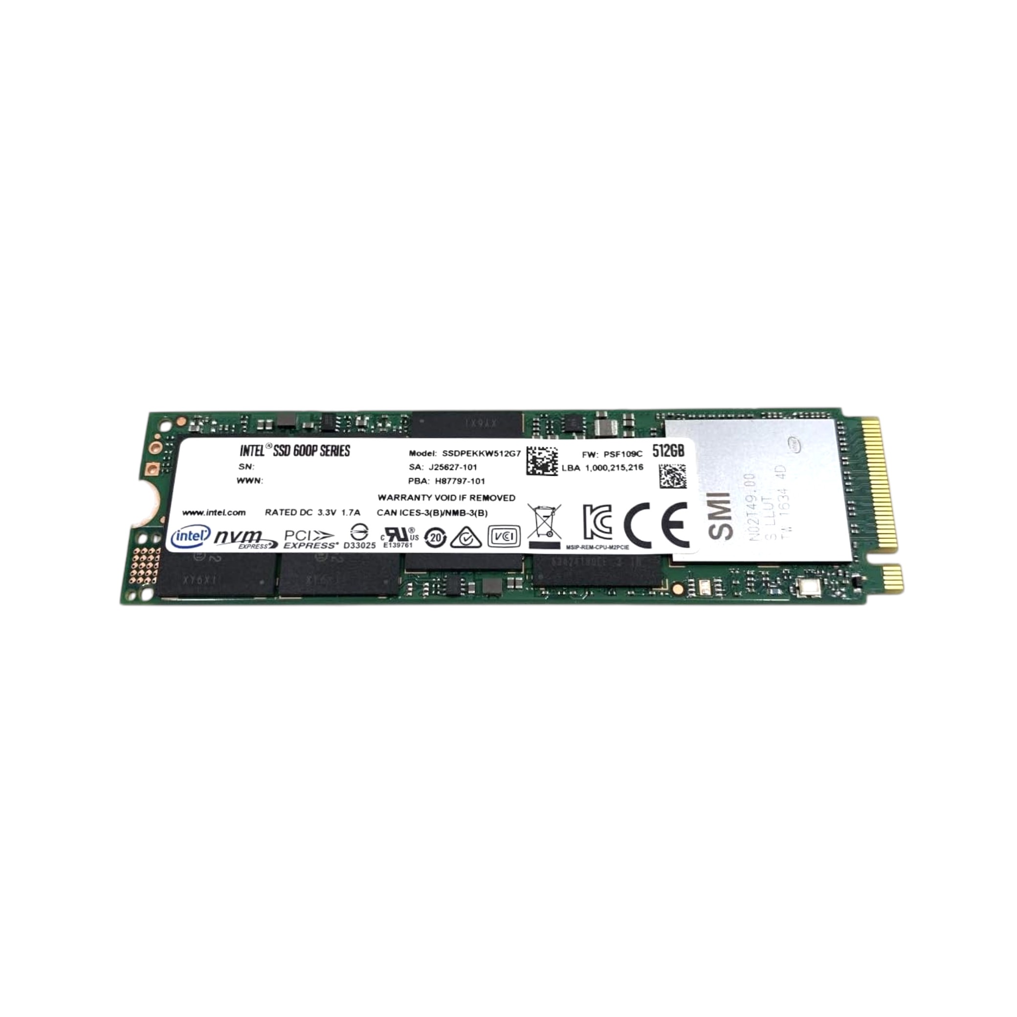 Intel SSD M2 NVMe (512Go) (Refurb)