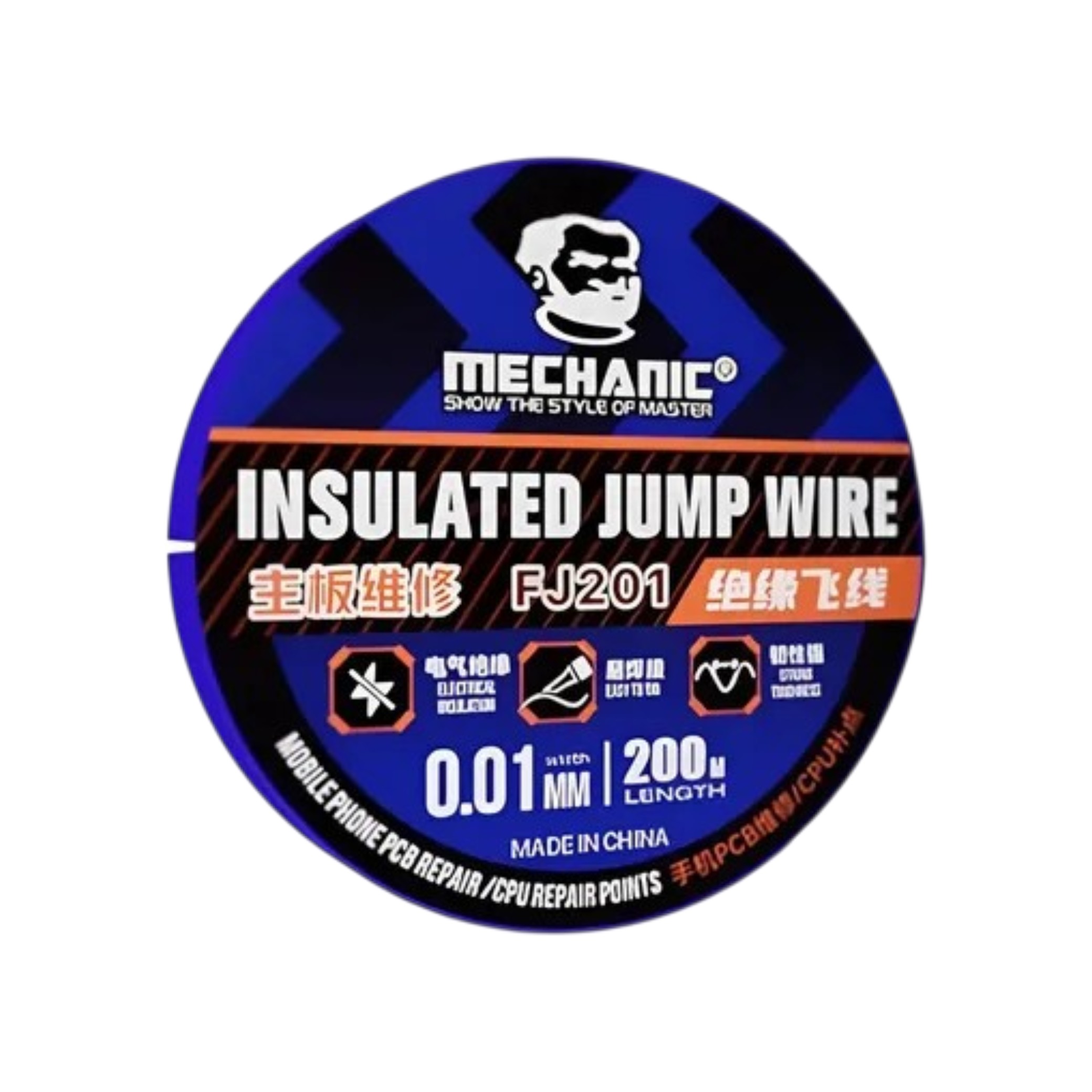 MECHANIC FJ201 Fil vert isolé 0.01mm (200m)