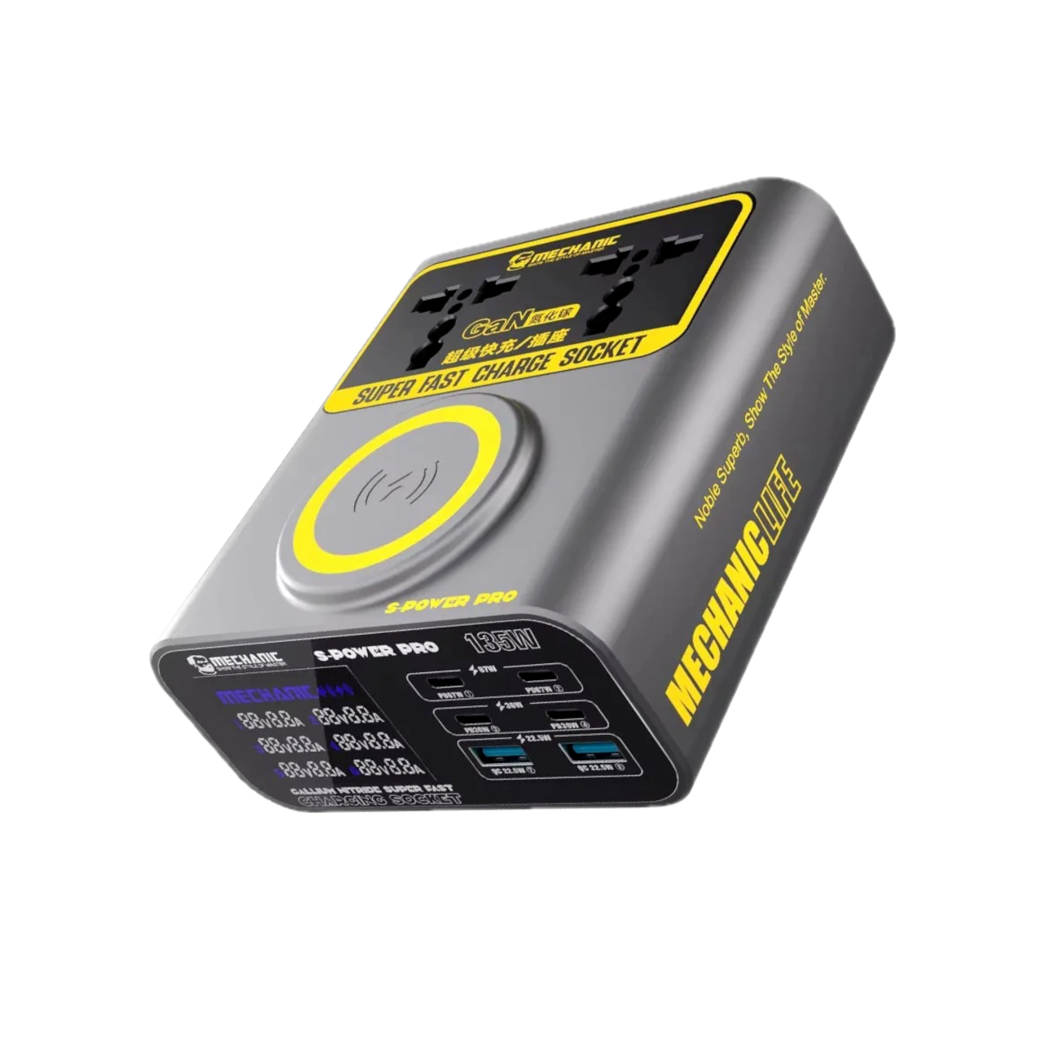 MECHANIC S-Power Pro Chargeur Multi-port GaN à Charge Ultra-Rapide