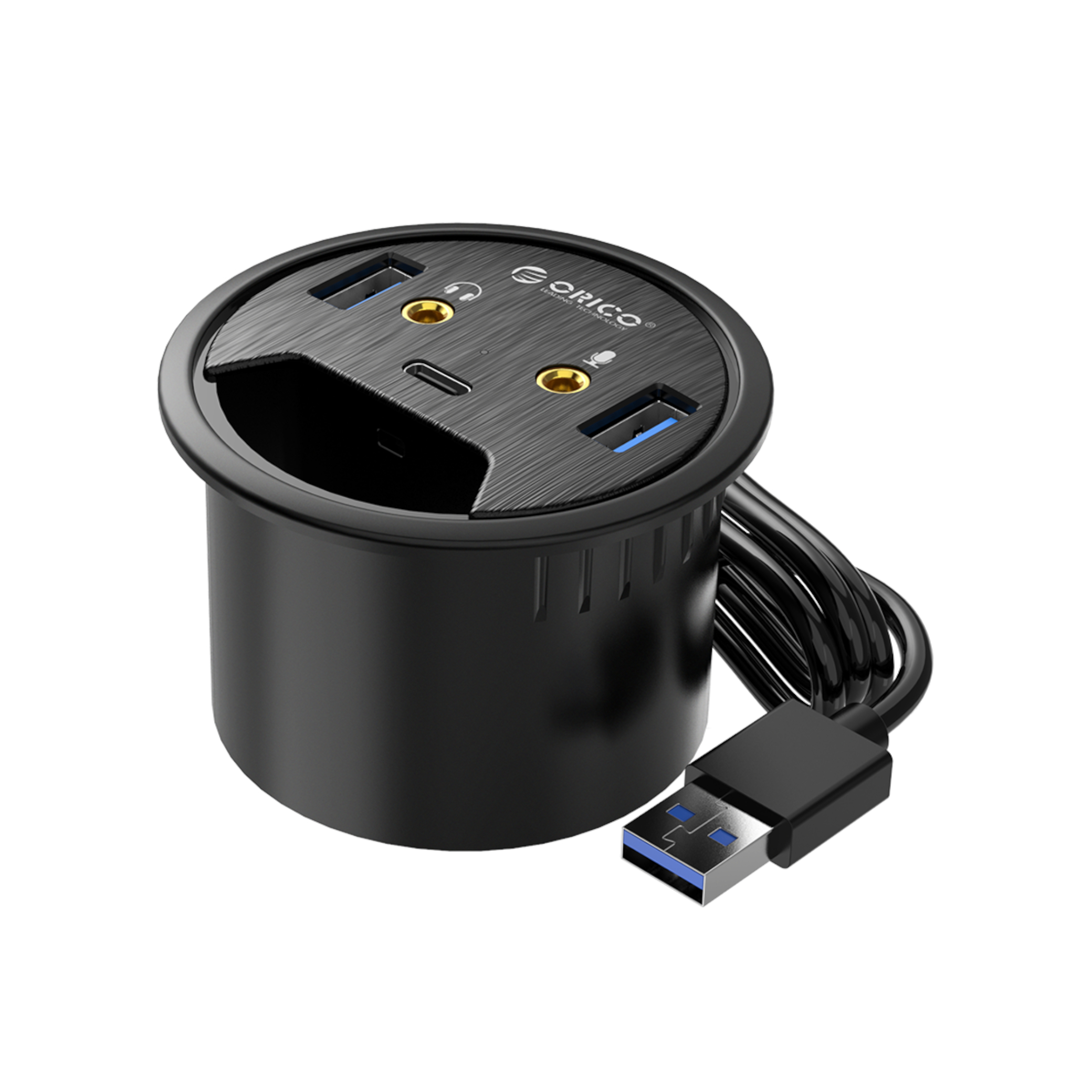 ORICO Hub Passe-Câble de Bureau USB 3.0 (DESK-2U1C)