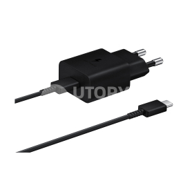 SAMSUNG Pack Chargeur 15W + Câble USB-C (Noir)