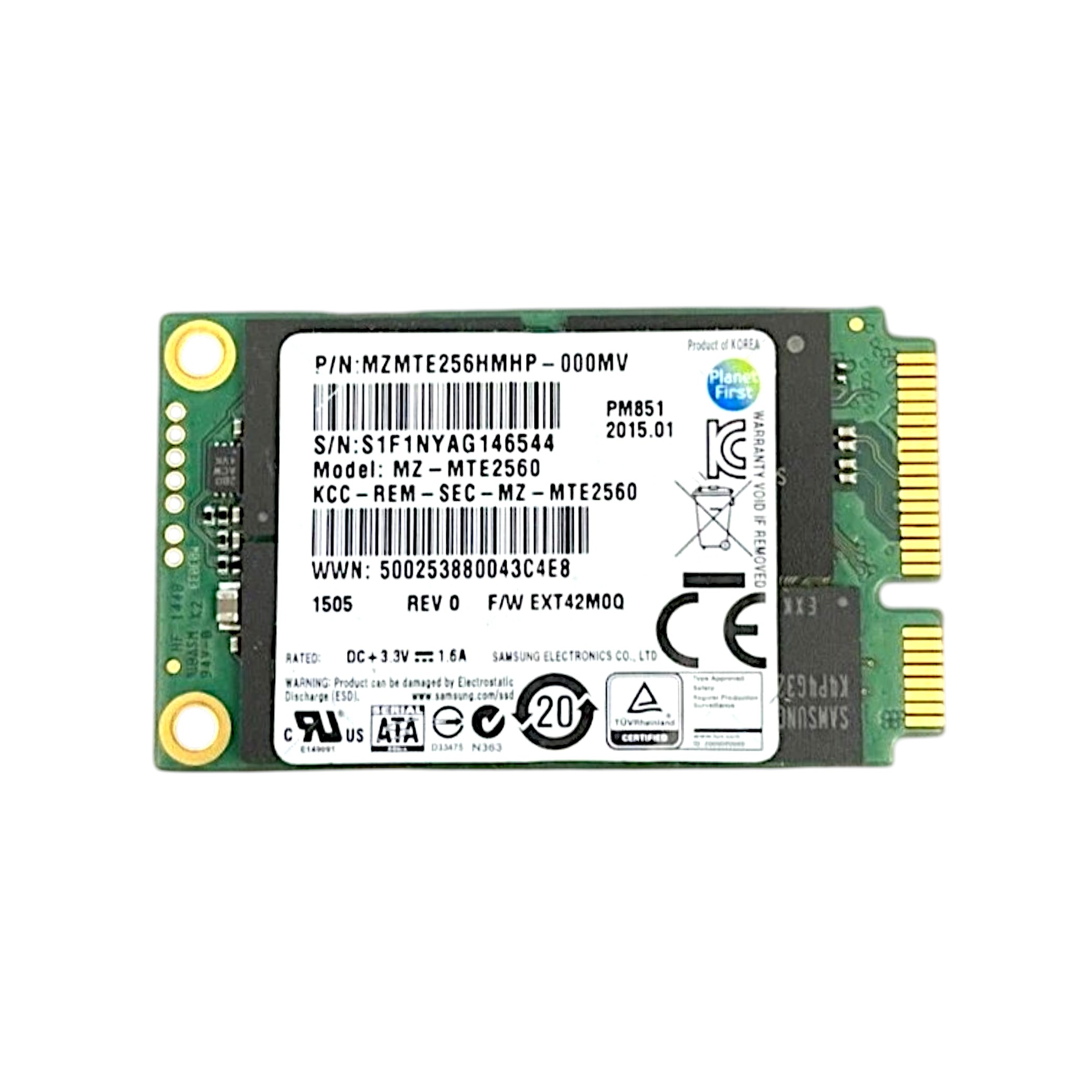 Samsung SSD mSATA (256Go) (Refurb)