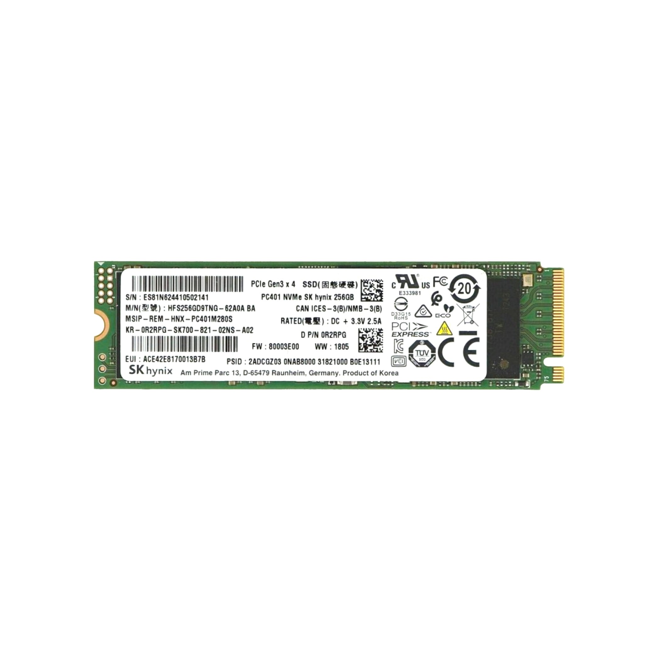 SK hynix SSD M2 NVMe (256Go) (Refurb)