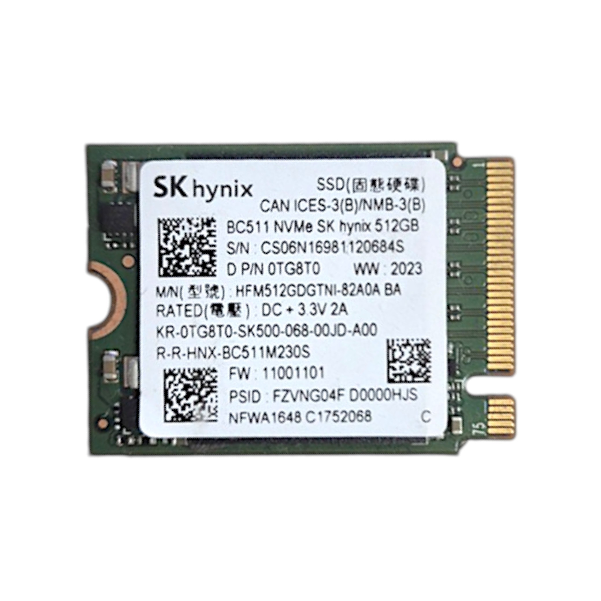 SK hynix SSD M2 NVMe (512Go) (Refurb)
